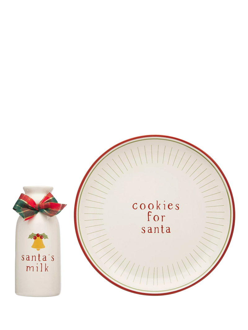Pearhead Santa Cookie Set with plate and jug - British product
