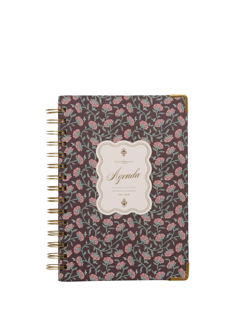 DesignWorks Ink red floral undated planner medium, UK version