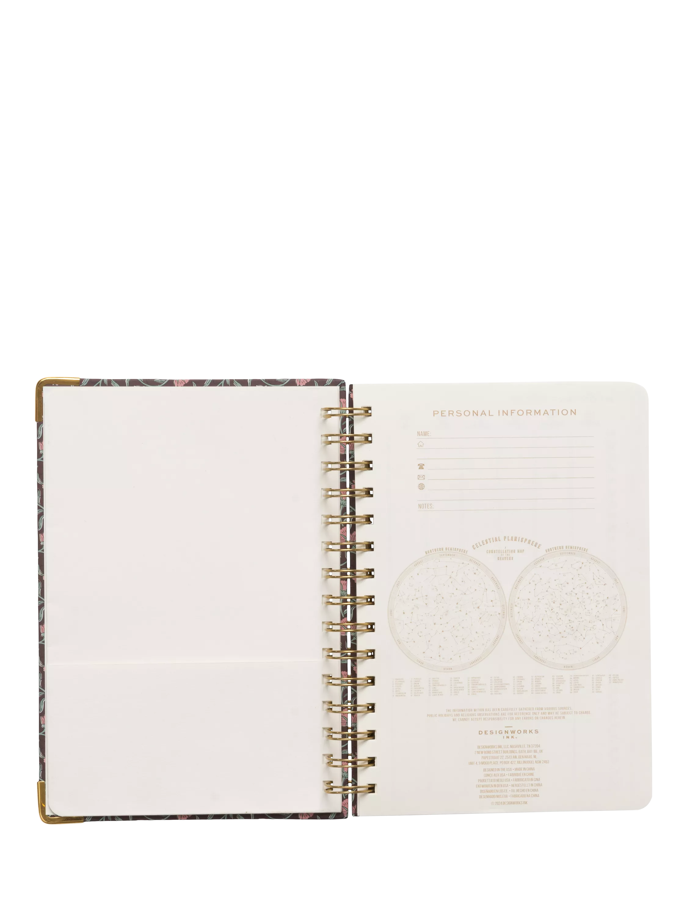 DesignWorks Ink red floral undated planner medium, UK version