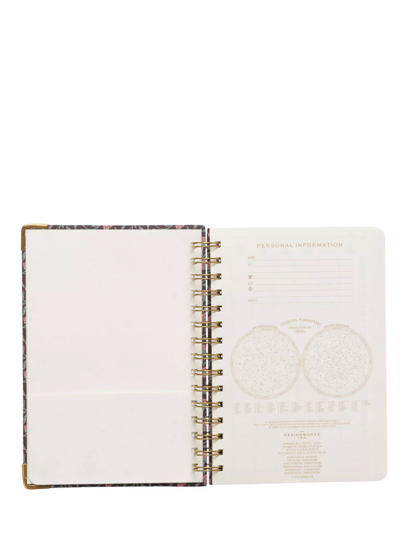 DesignWorks Ink red floral undated planner medium, UK version