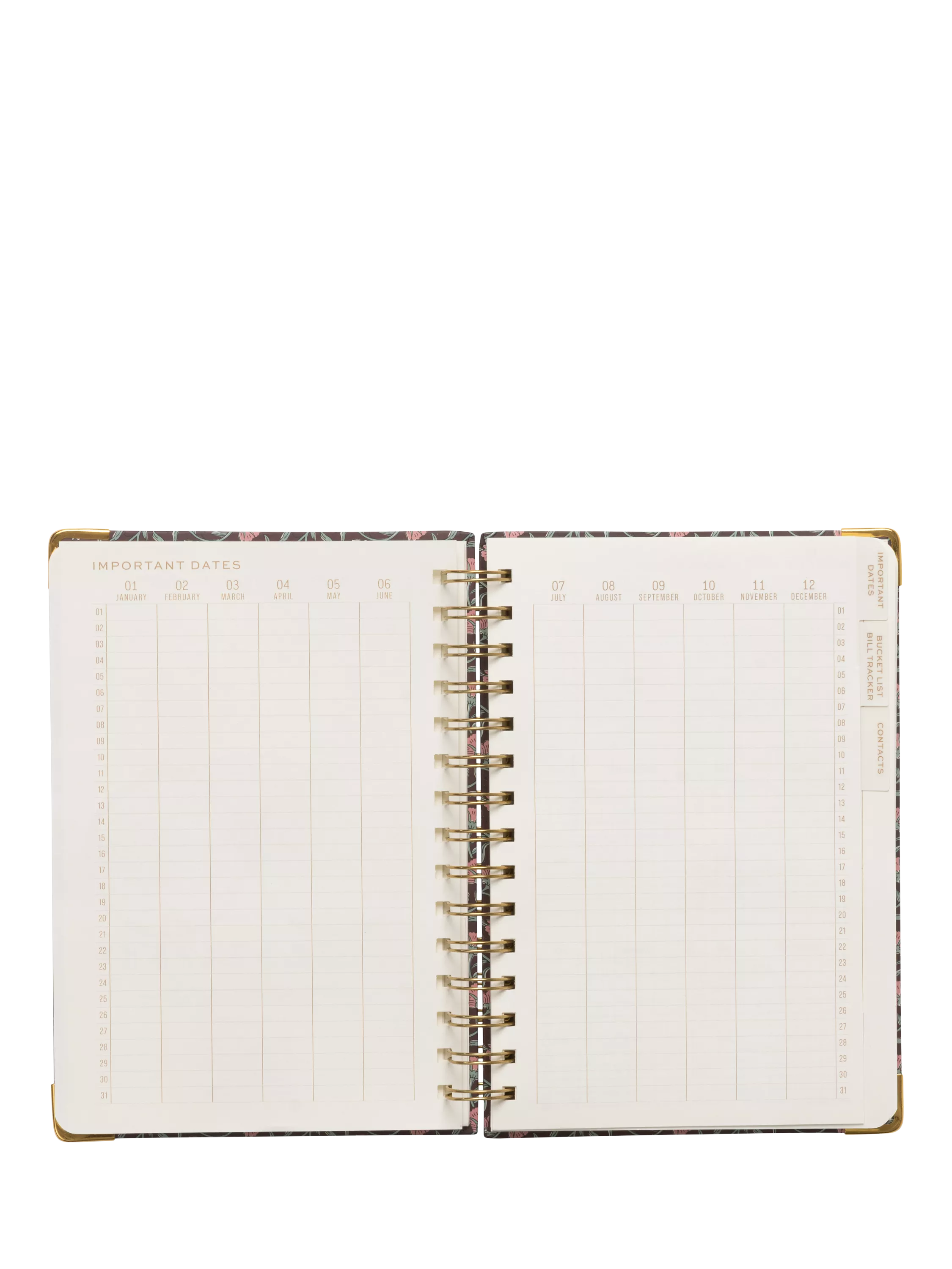 DesignWorks Ink red floral undated planner medium, UK version