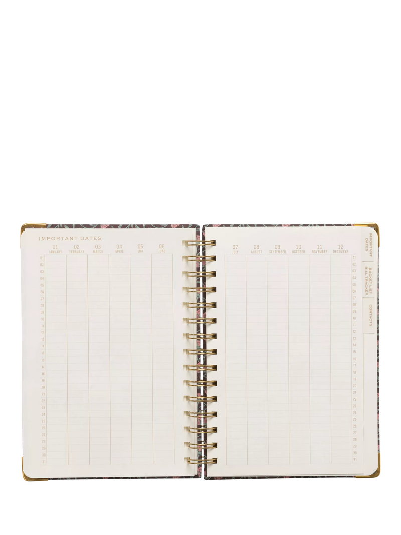 DesignWorks Ink red floral undated planner medium, UK version