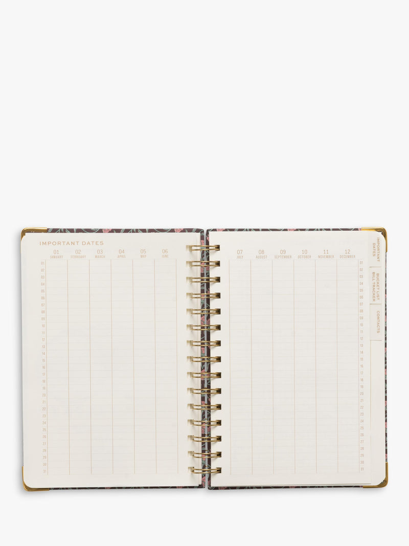 DesignWorks Ink red floral undated planner medium, UK version
