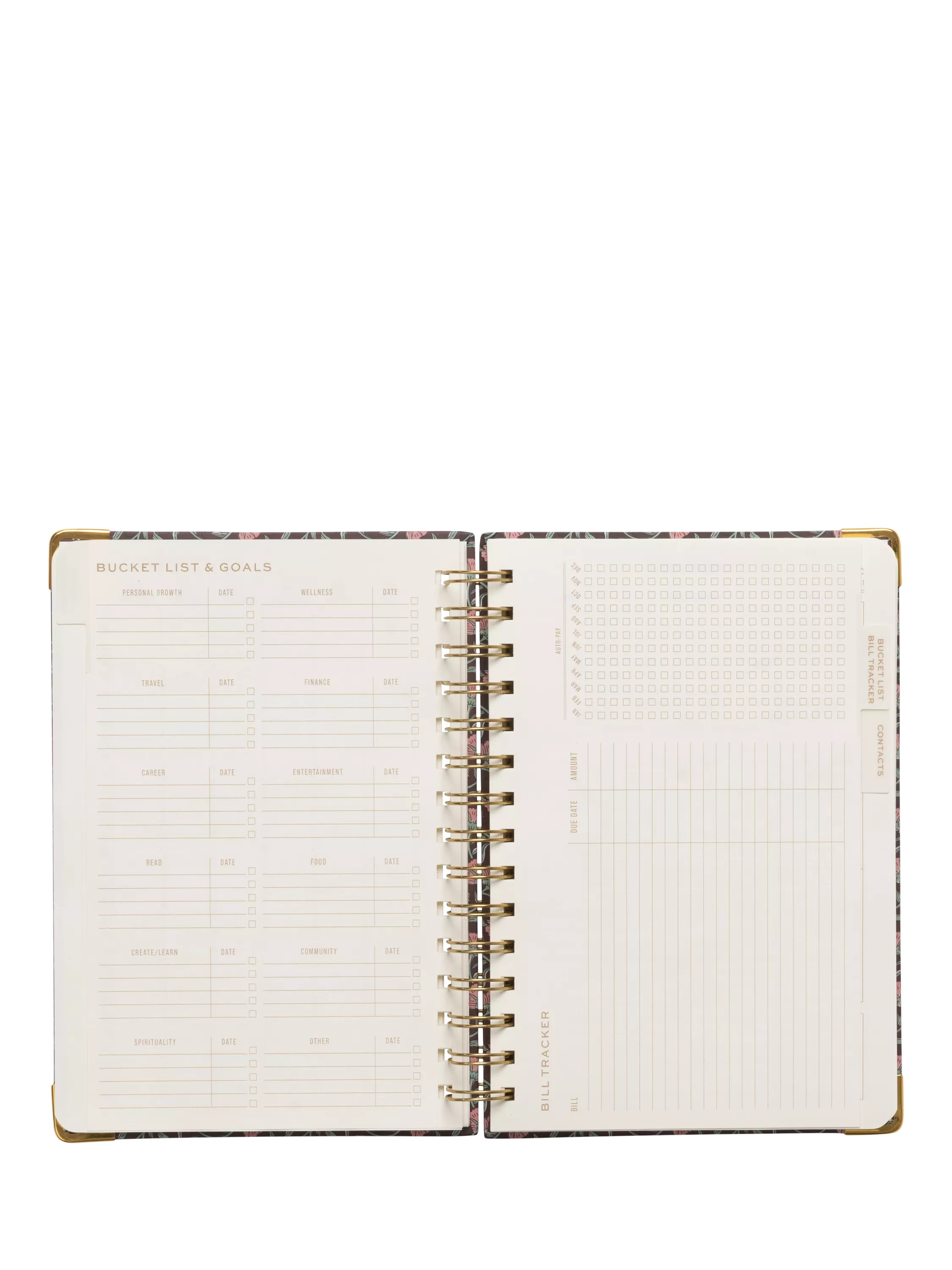 DesignWorks Ink red floral undated planner medium, UK version