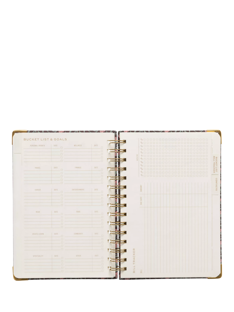 DesignWorks Ink red floral undated planner medium, UK version