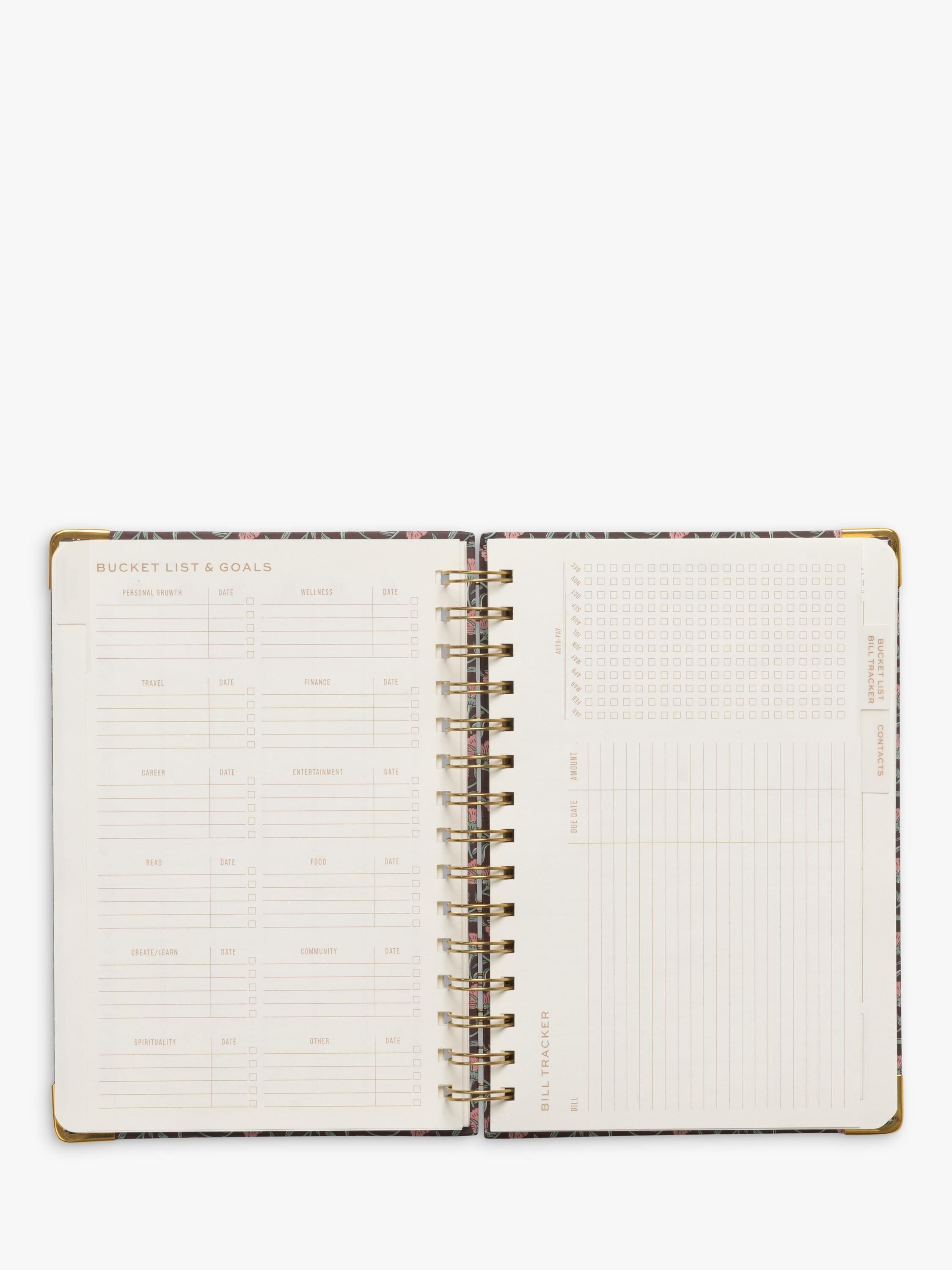 DesignWorks Ink red floral undated planner medium, UK version
