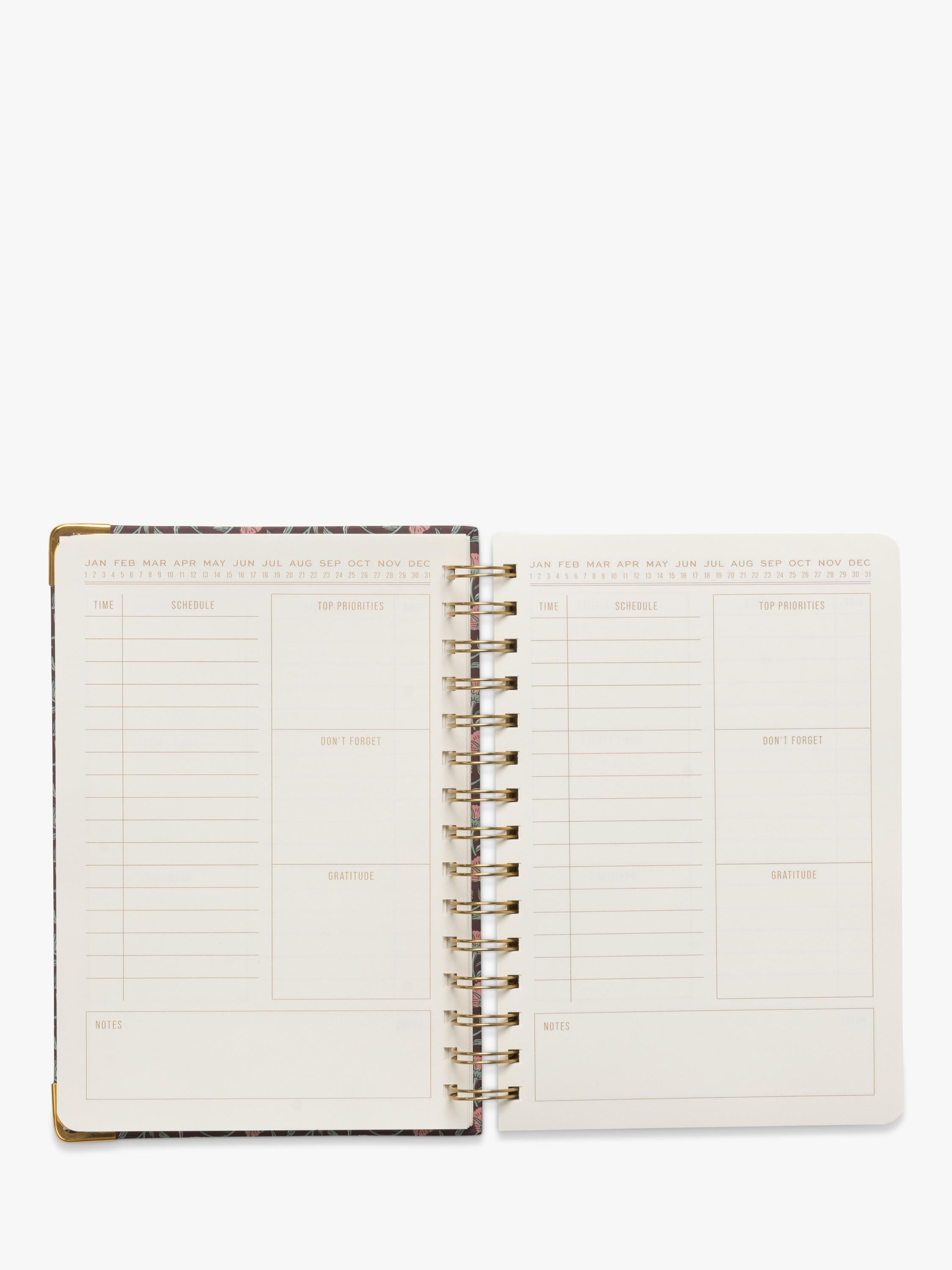 DesignWorks Ink red floral undated planner medium, UK version