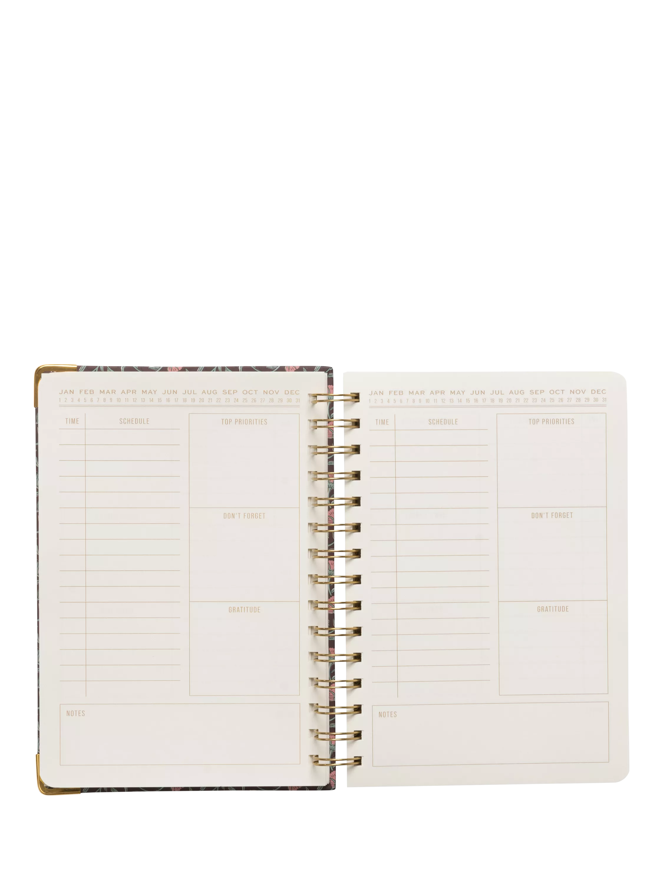DesignWorks Ink red floral undated planner medium, UK version