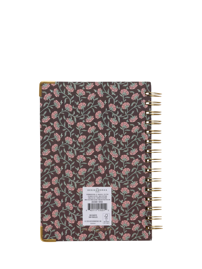 DesignWorks Ink red floral undated planner medium, UK version