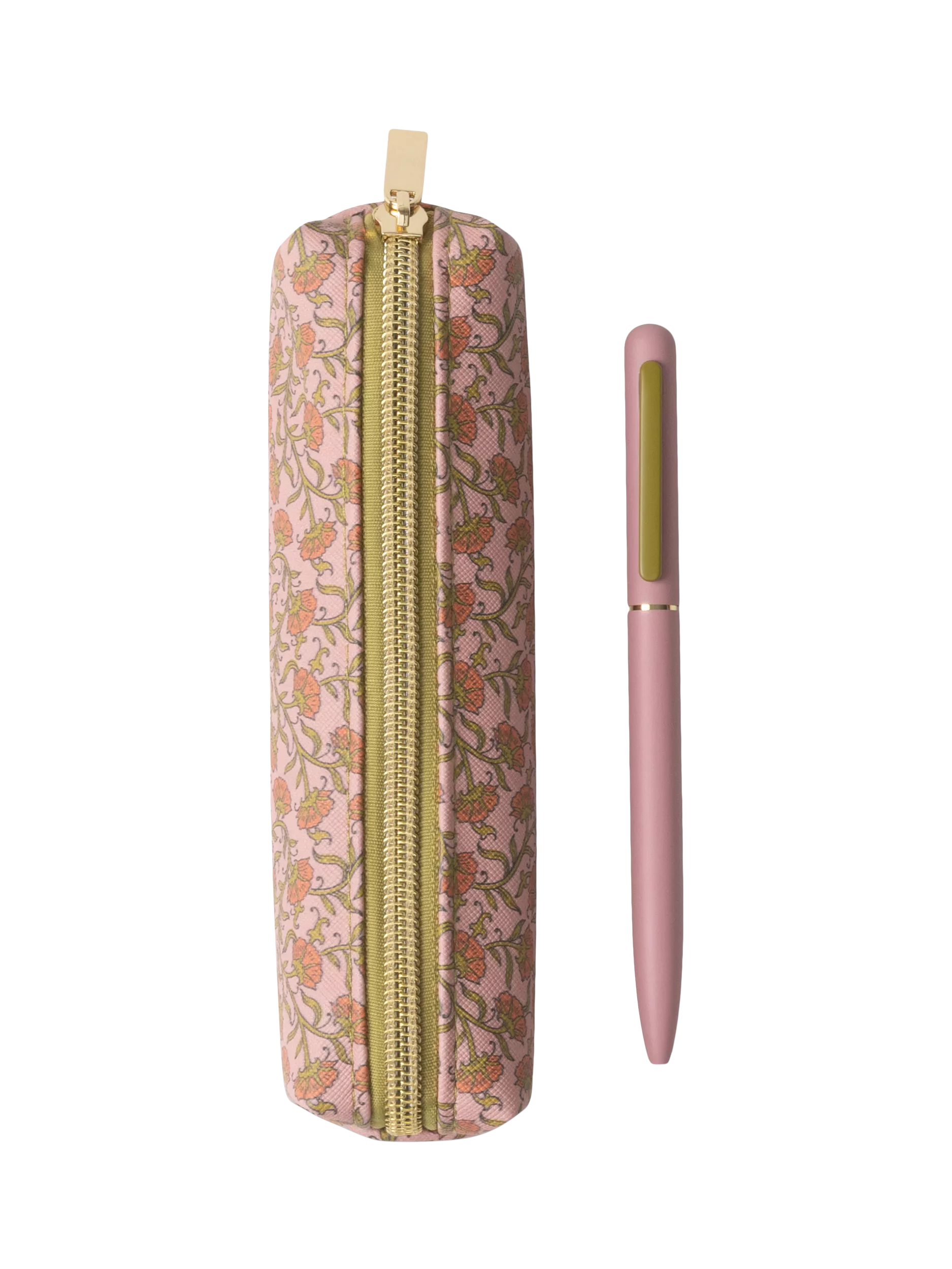 DesignWorks Ink vintage floral pen and pouch set, red (British brand)