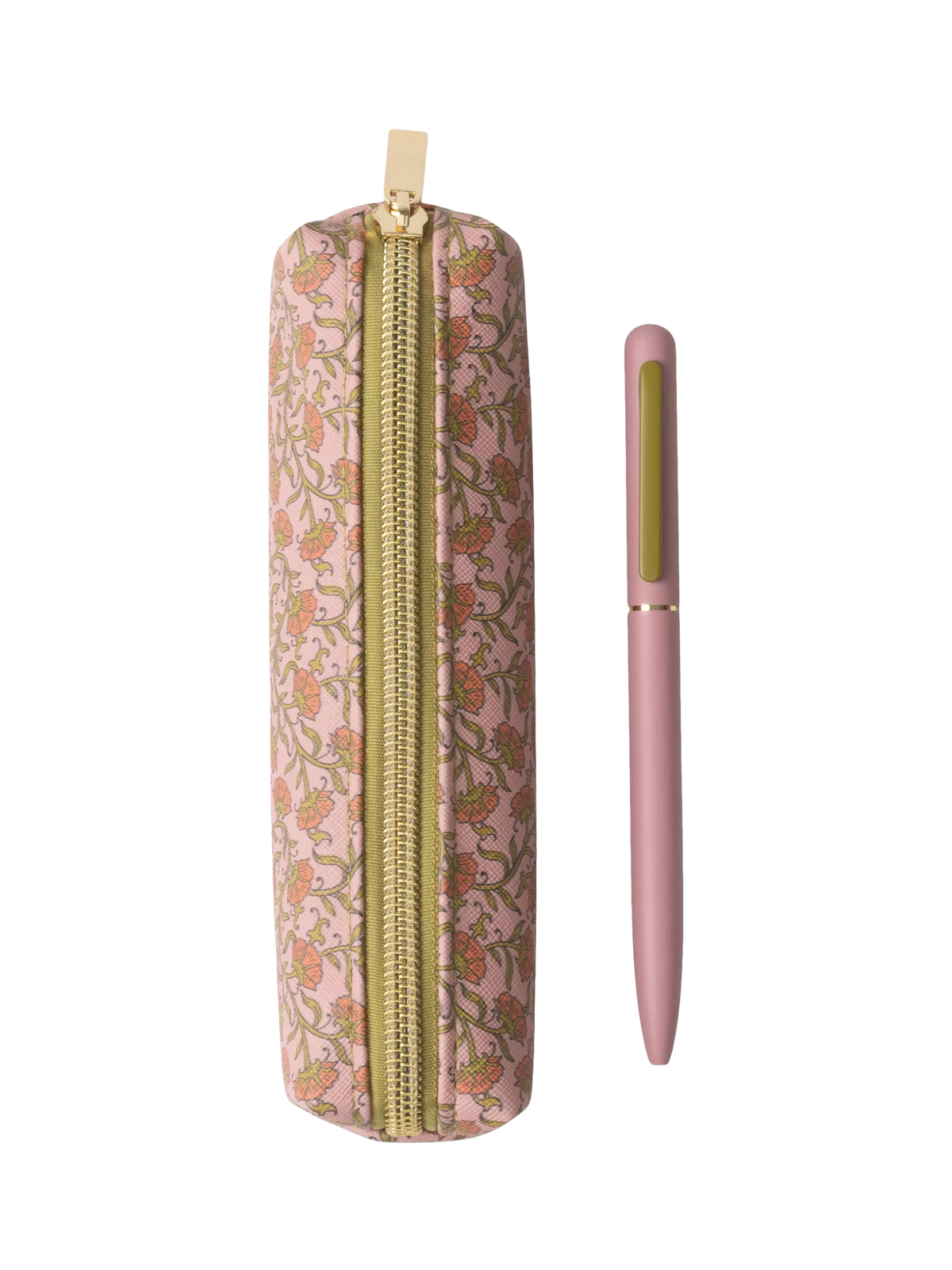 DesignWorks Ink vintage floral pen and pouch set, red (British brand)