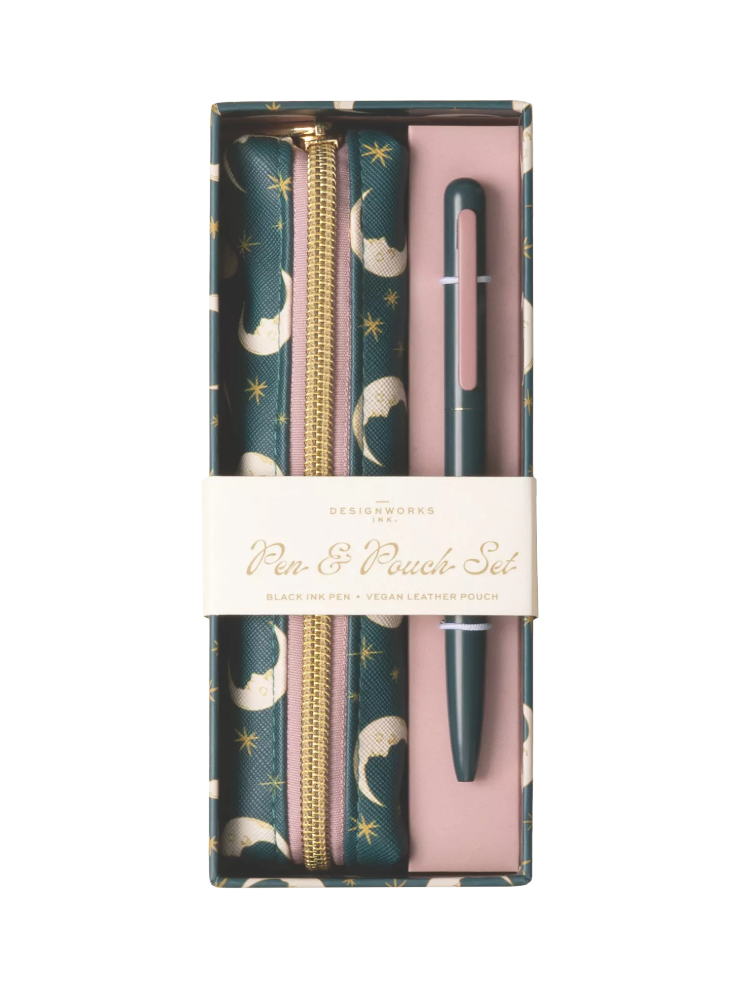 DesignWorks Ink Moon Pen Set in green, imported from the UK