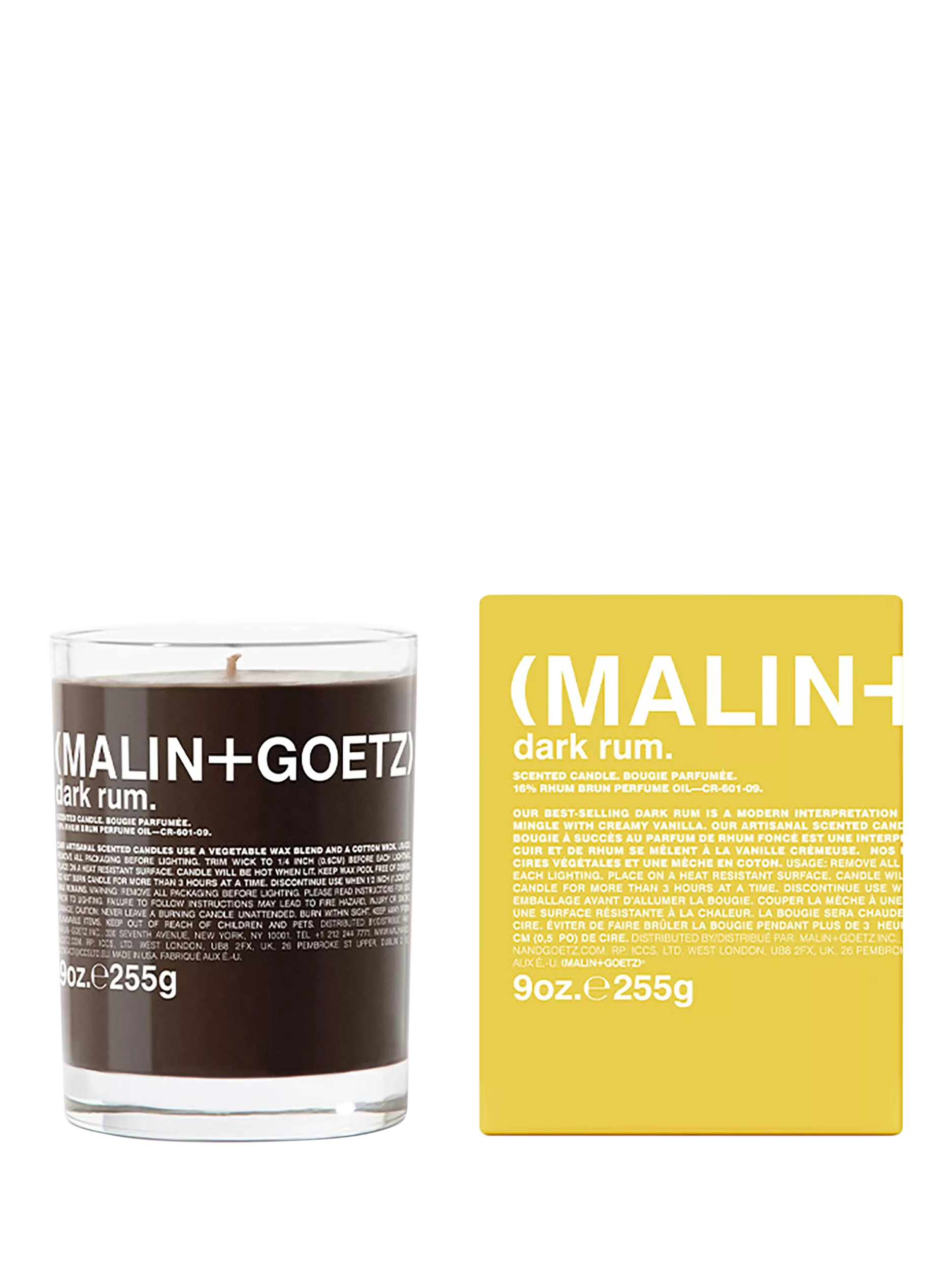 MALIN + GOETZ Dark Rum Scented Candle 255g - British product