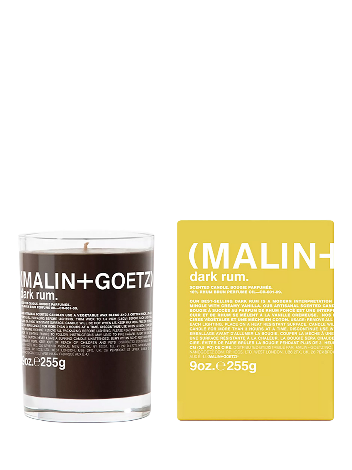 MALIN + GOETZ Dark Rum Scented Candle 255g - British product