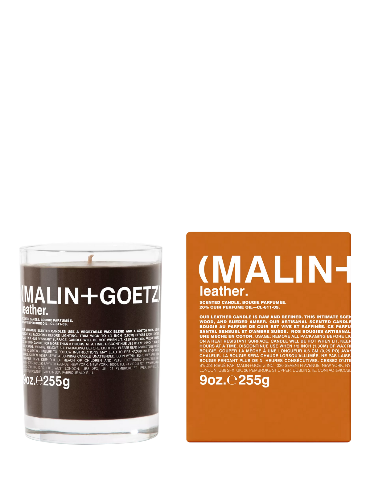 MALIN GOETZ leather scented candle 255g, UK version