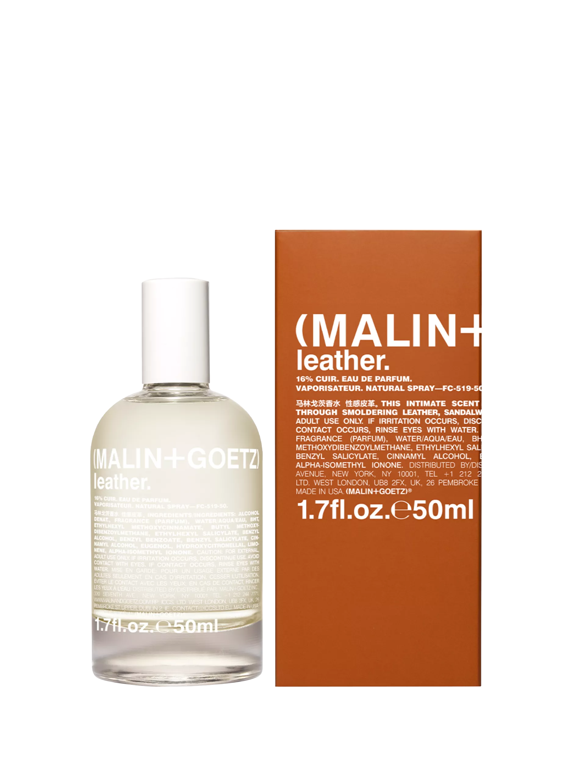 MALIN + GOETZ Leather Eau de Parfum 50ml, imported from the UK
