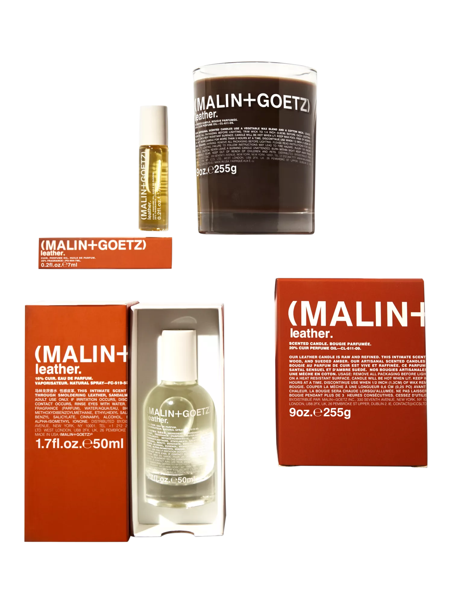 MALIN + GOETZ Leather Eau de Parfum 50ml, imported from the UK
