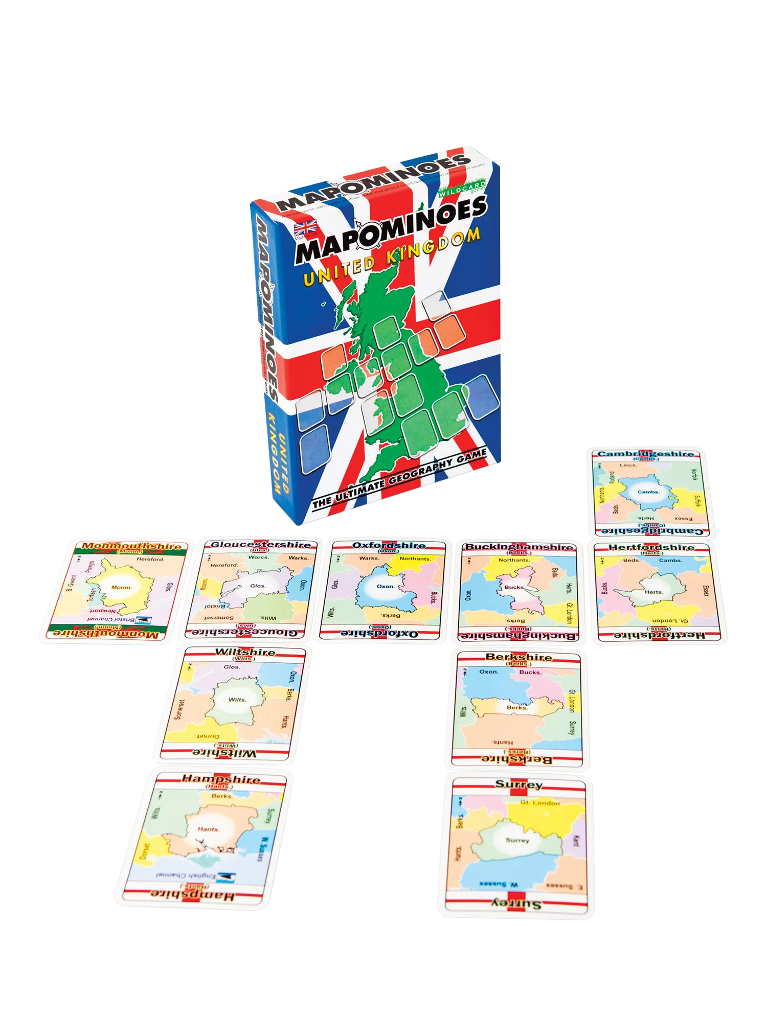 Wildcard Games Mapominoes UK Edition educational board game, imported from the UK