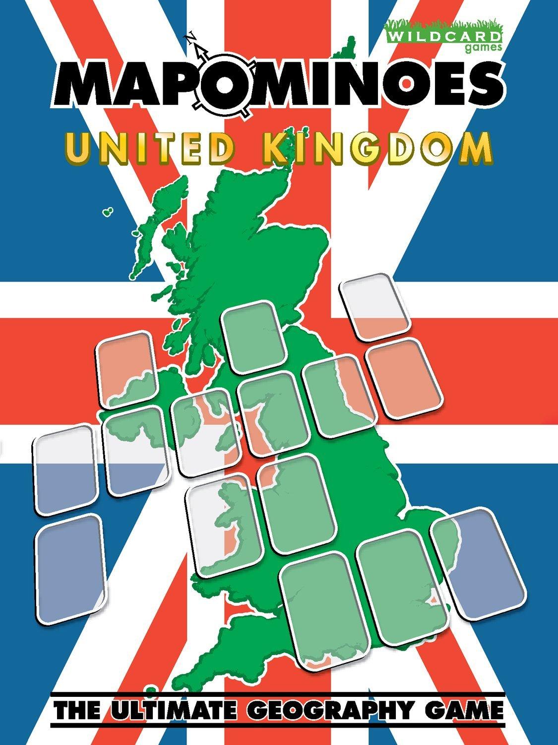 Wildcard Games Mapominoes UK Edition educational board game, imported from the UK