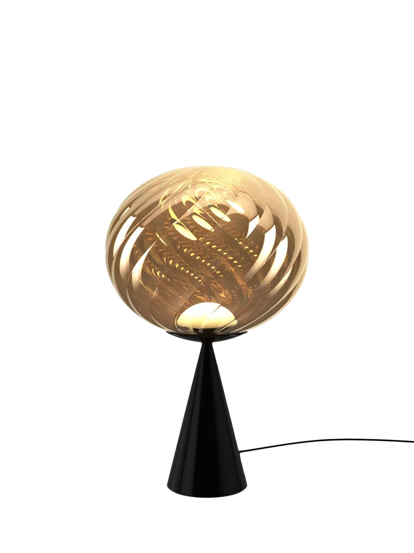 Tom Dixon Whirl table lamp gold black, imported from the UK