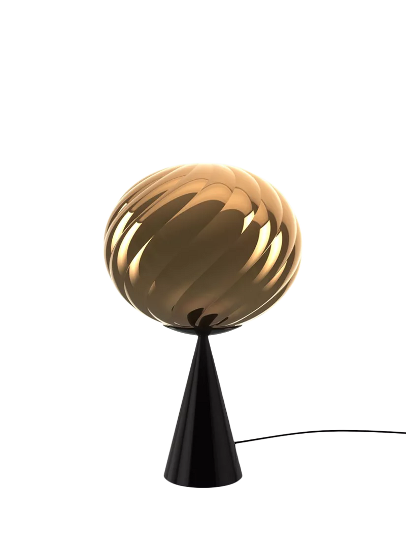 Tom Dixon Whirl table lamp gold black, imported from the UK