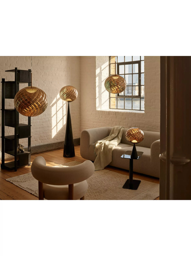 Tom Dixon Whirl table lamp gold black, imported from the UK
