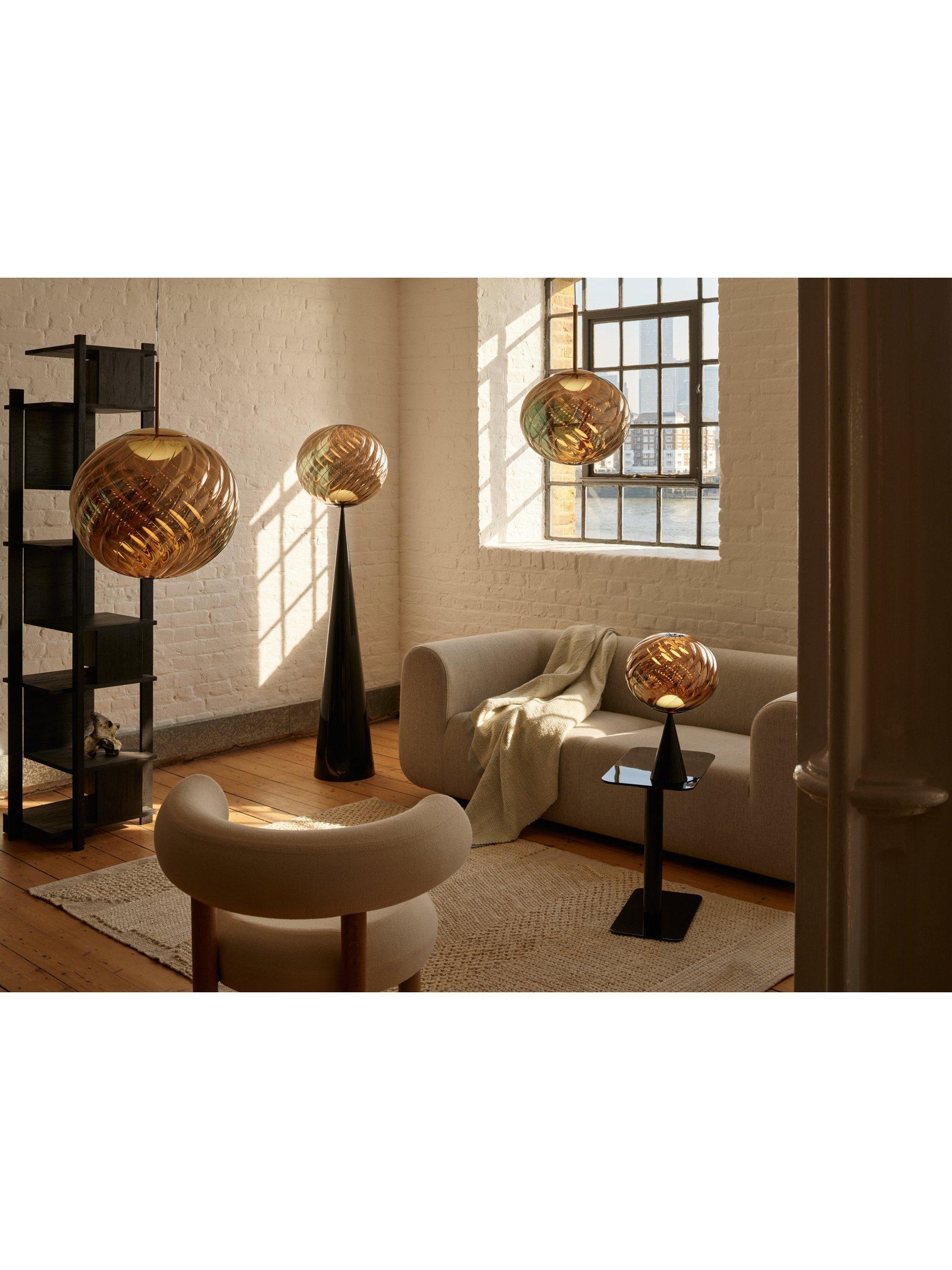 Tom Dixon Whirl table lamp gold black, imported from the UK