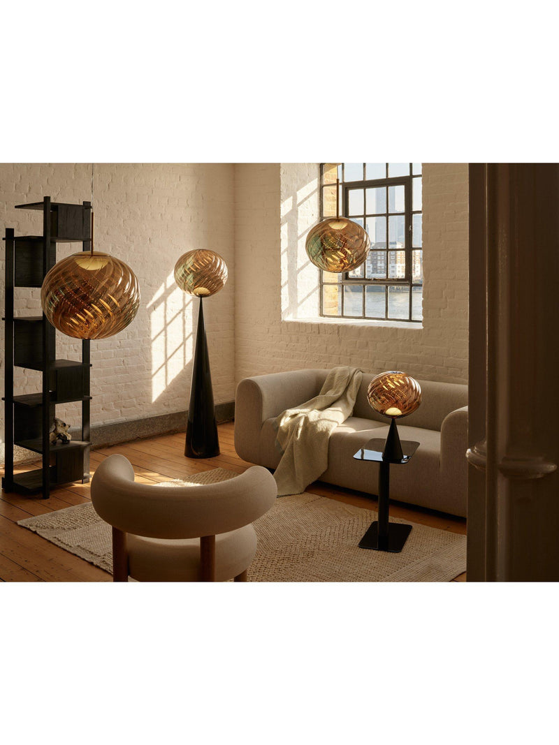 Tom Dixon Whirl table lamp gold black, imported from the UK