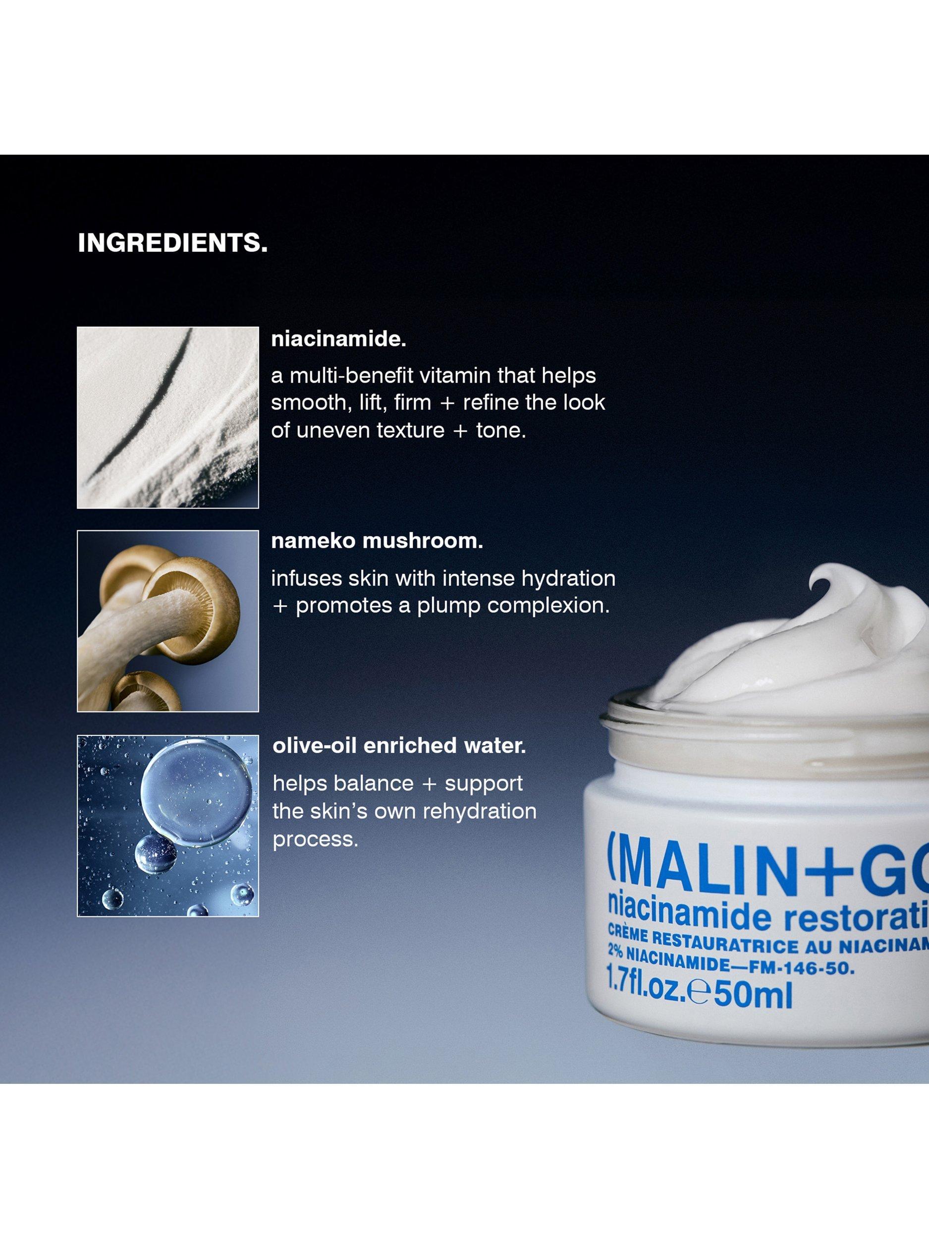 MALIN + GOETZ Niacinamide Restorative Cream 50ml, imported from the UK