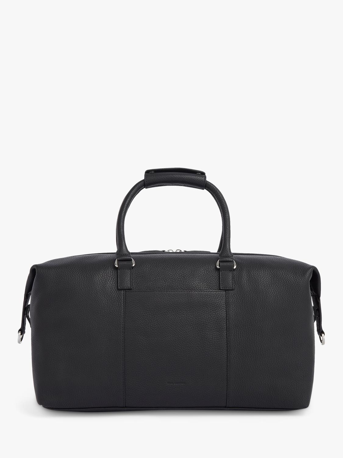 OSPREY LONDON leather weekender bag in Black, imported from the UK