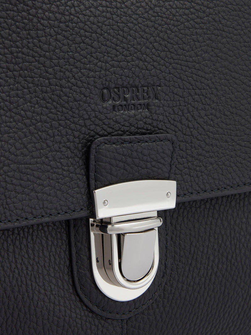 OSPREY LONDON leather weekender bag in Black, imported from the UK