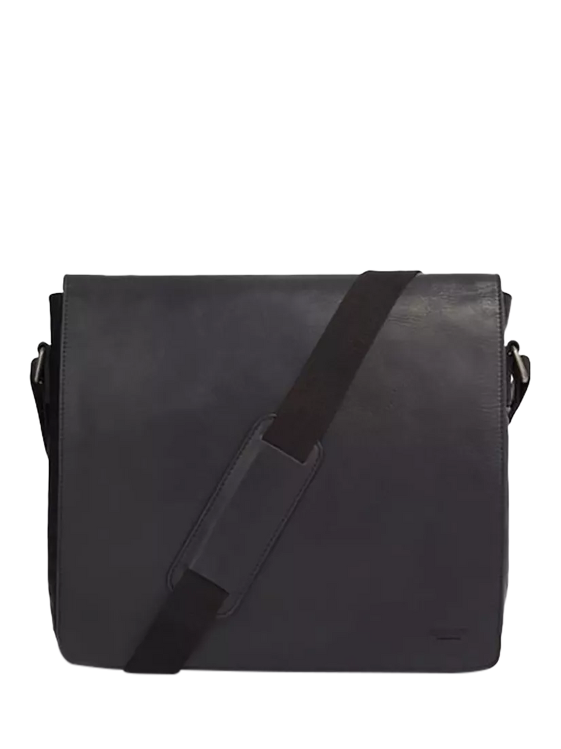 OSPREY LONDON Smithy Large Leather Messenger Bag, Black