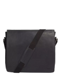 OSPREY LONDON Smithy Large Leather Messenger Bag, Black