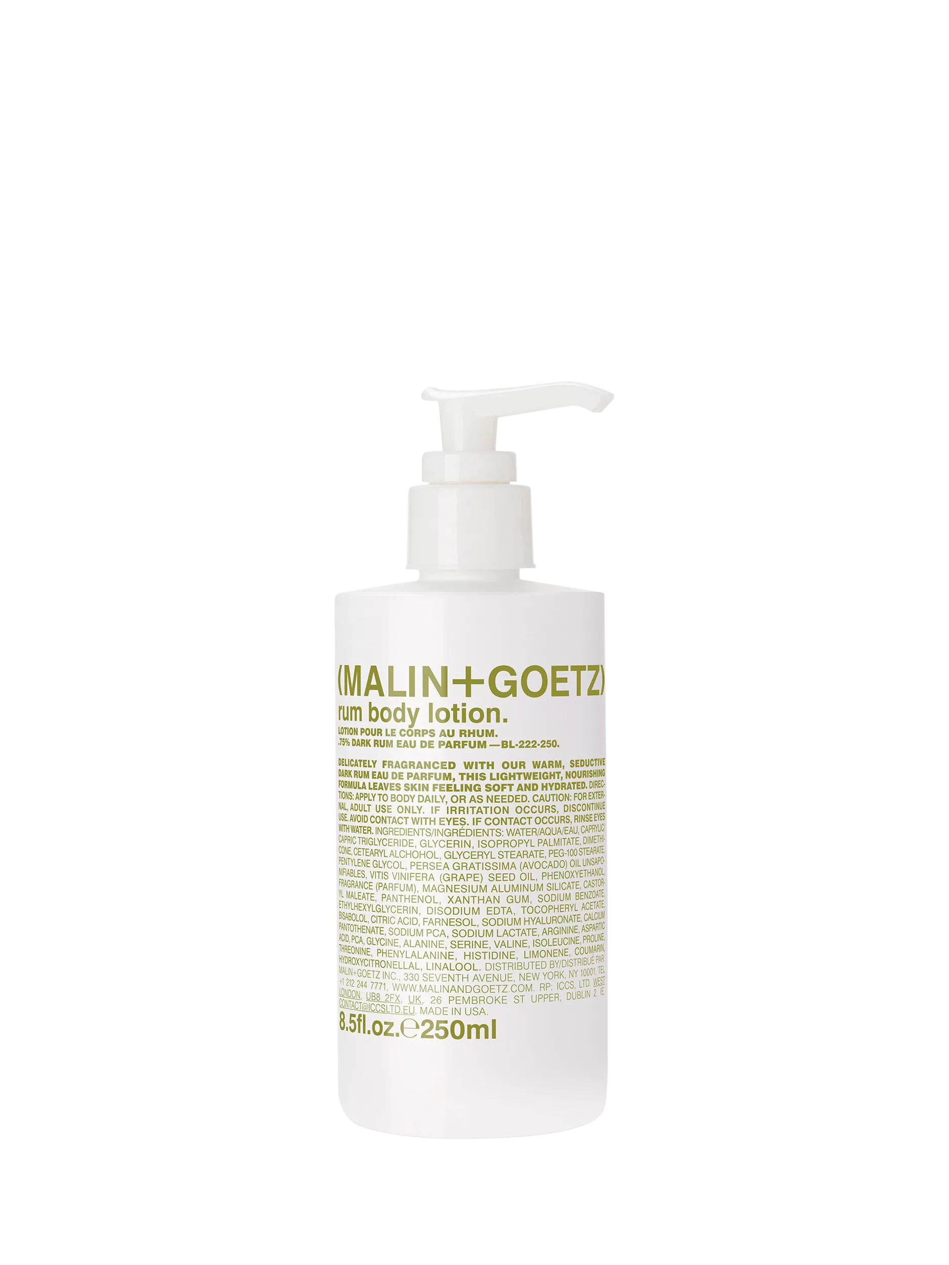 MALIN + GOETZ Rum body lotion 250ml, imported from the UK
