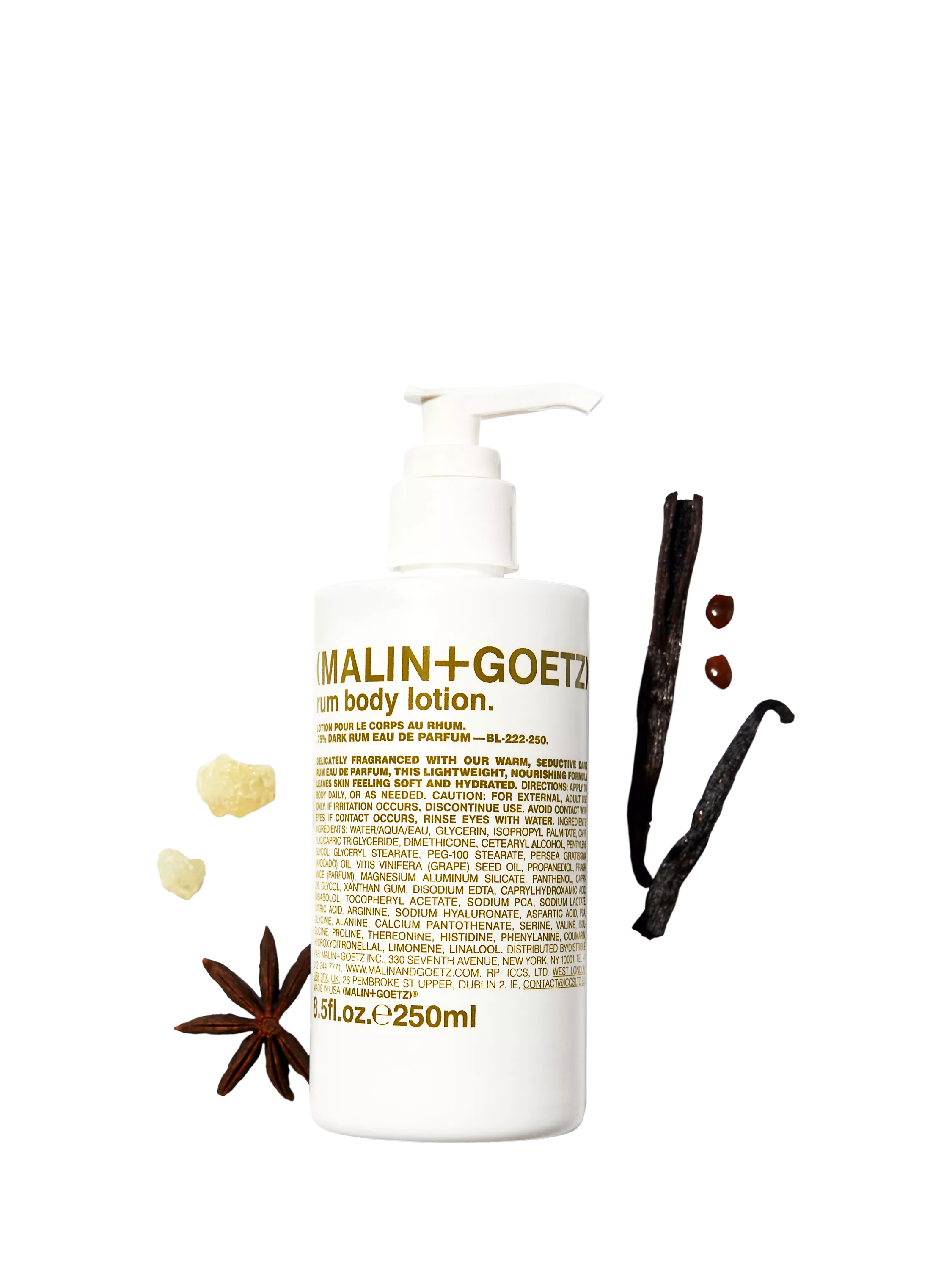 MALIN + GOETZ Rum body lotion 250ml, imported from the UK