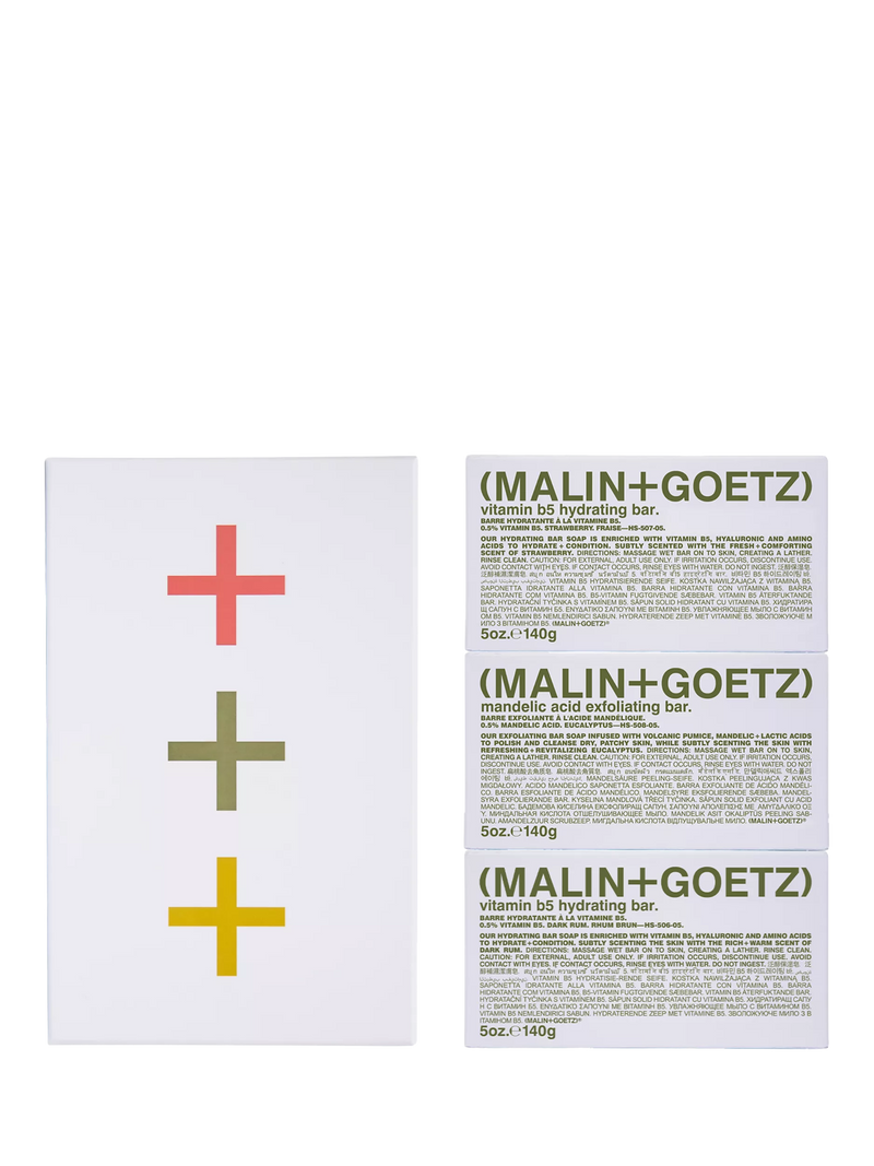 MALIN + GOETZ body soap bar trio 3x140g gift set, UK version