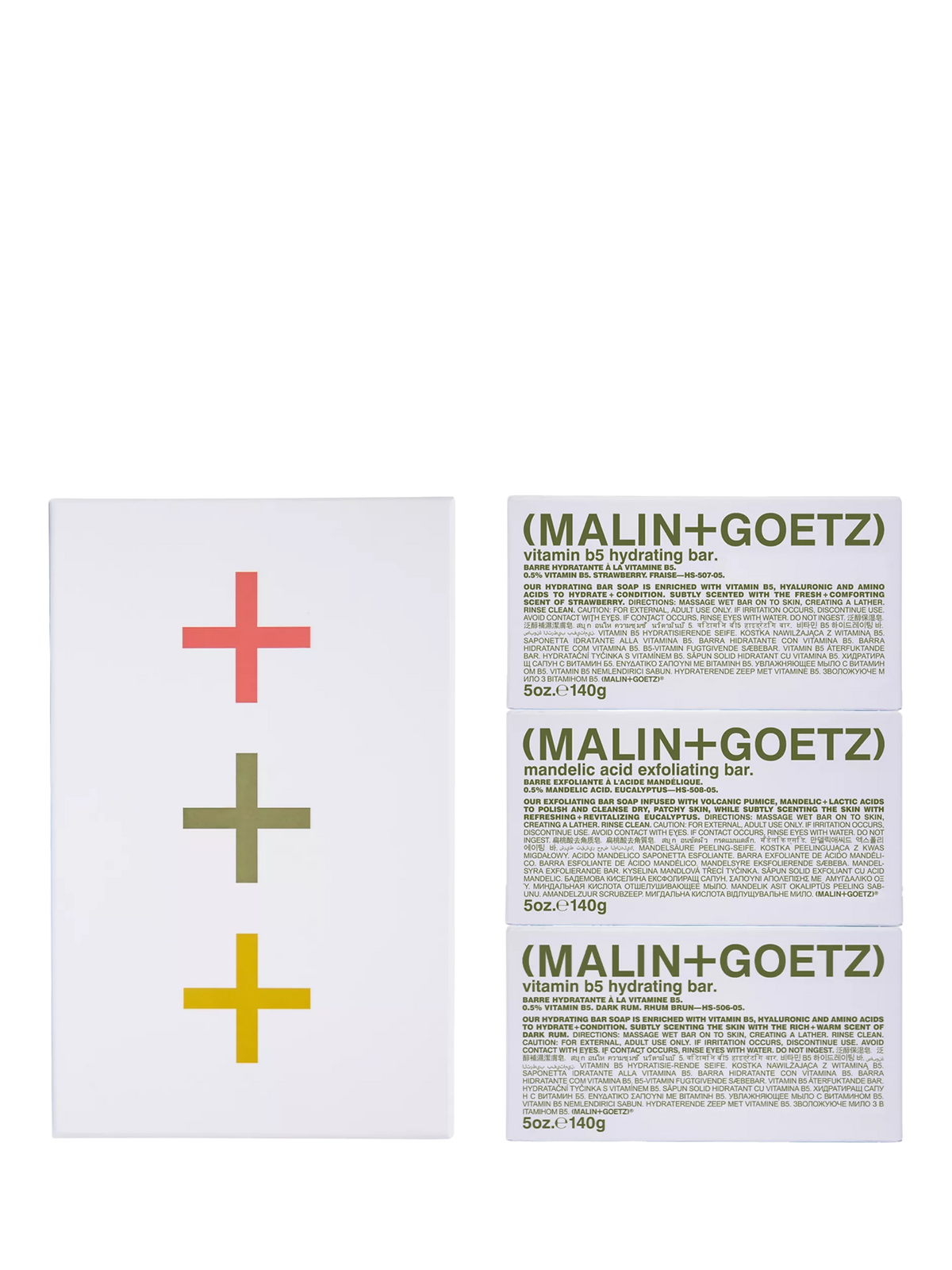MALIN + GOETZ body soap bar trio 3x140g gift set, UK version