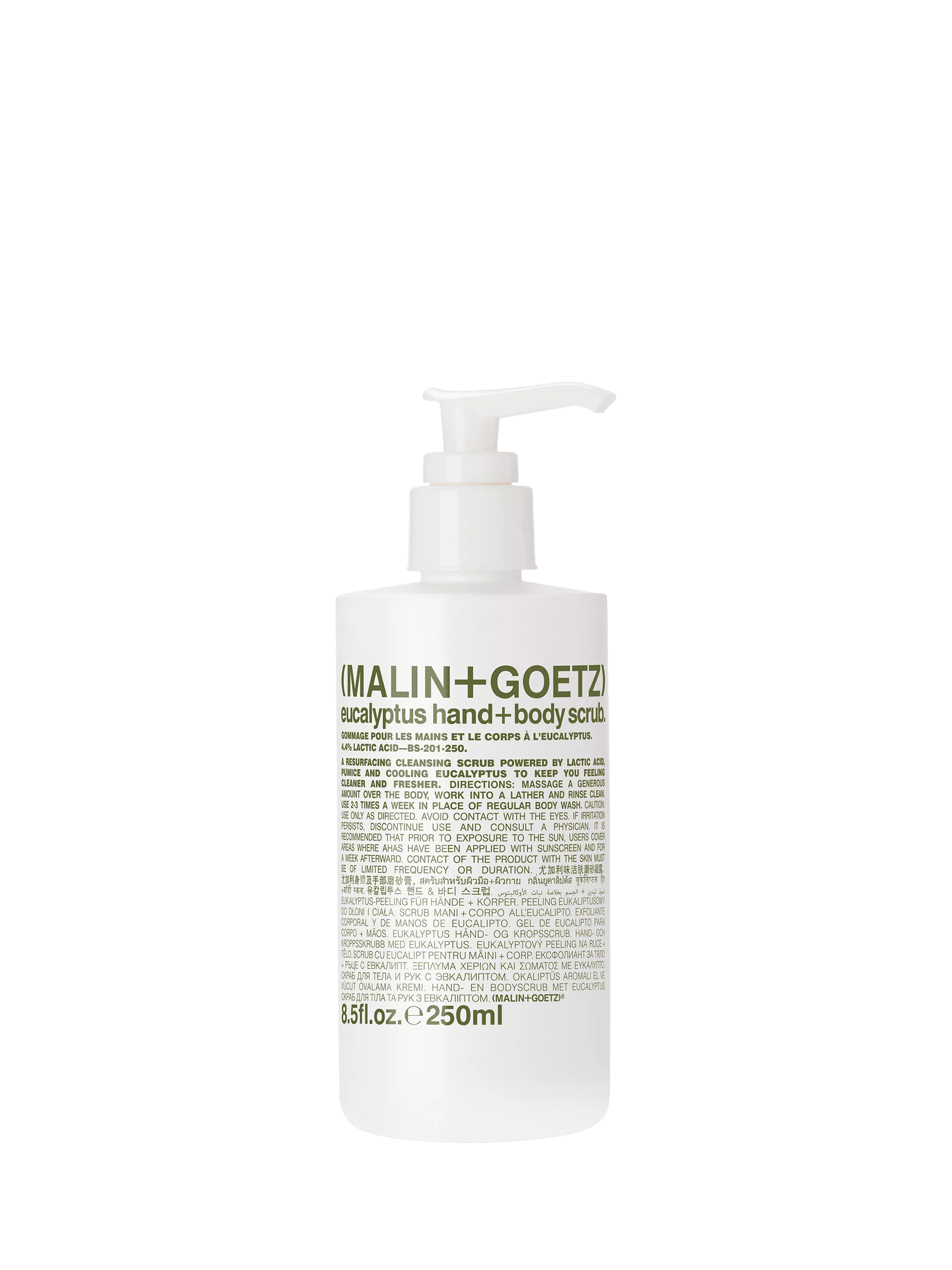 MALIN + GOETZ Eucalyptus Hand & Body Scrub 250ml (British brand)