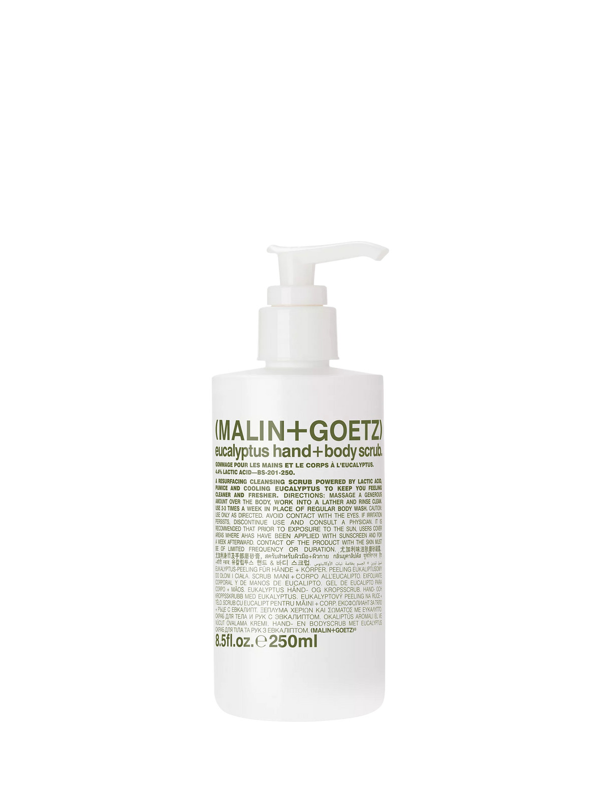 MALIN + GOETZ Eucalyptus Hand & Body Scrub 250ml (British brand)