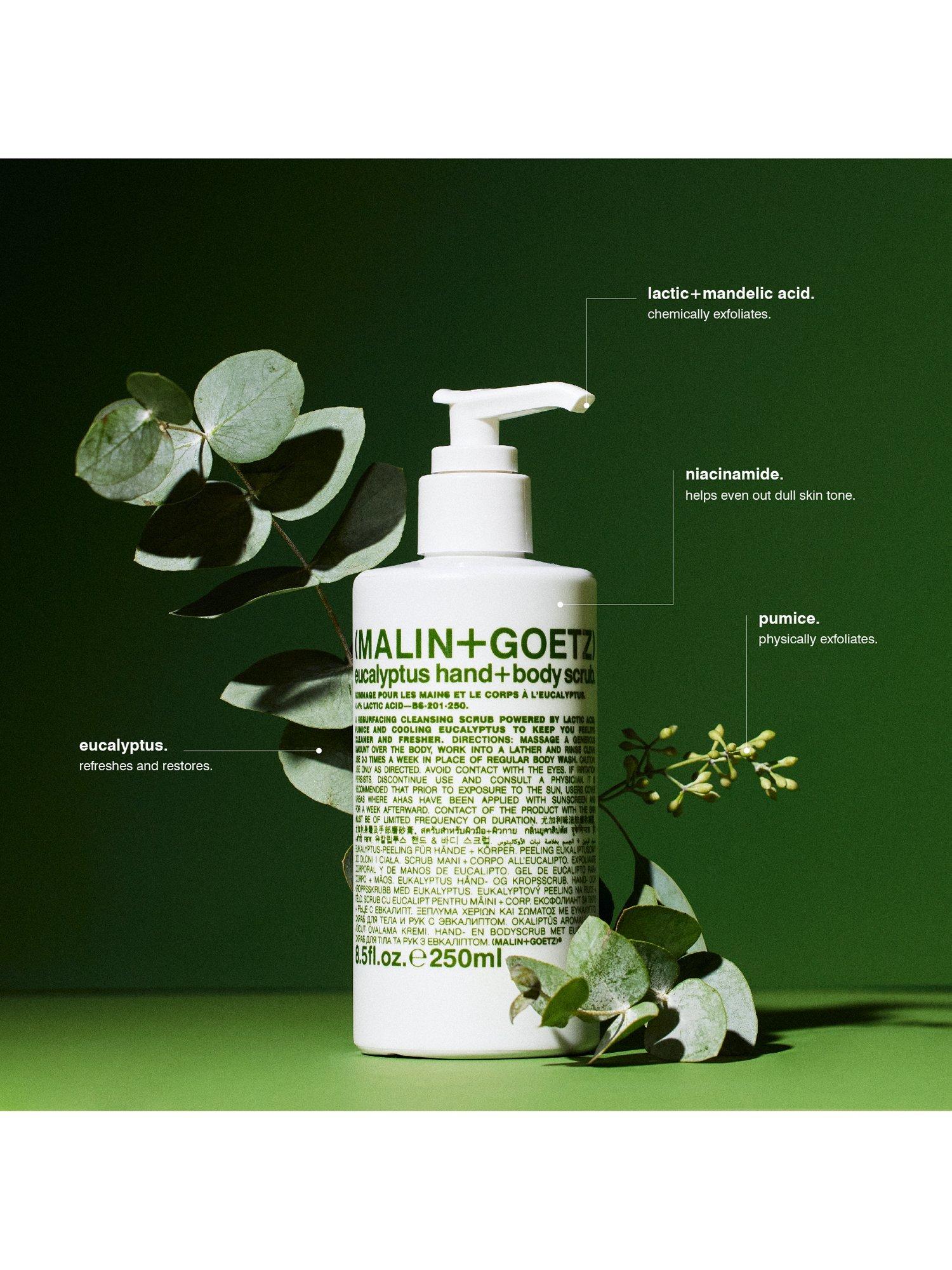 MALIN + GOETZ Eucalyptus Hand & Body Scrub 250ml (British brand)