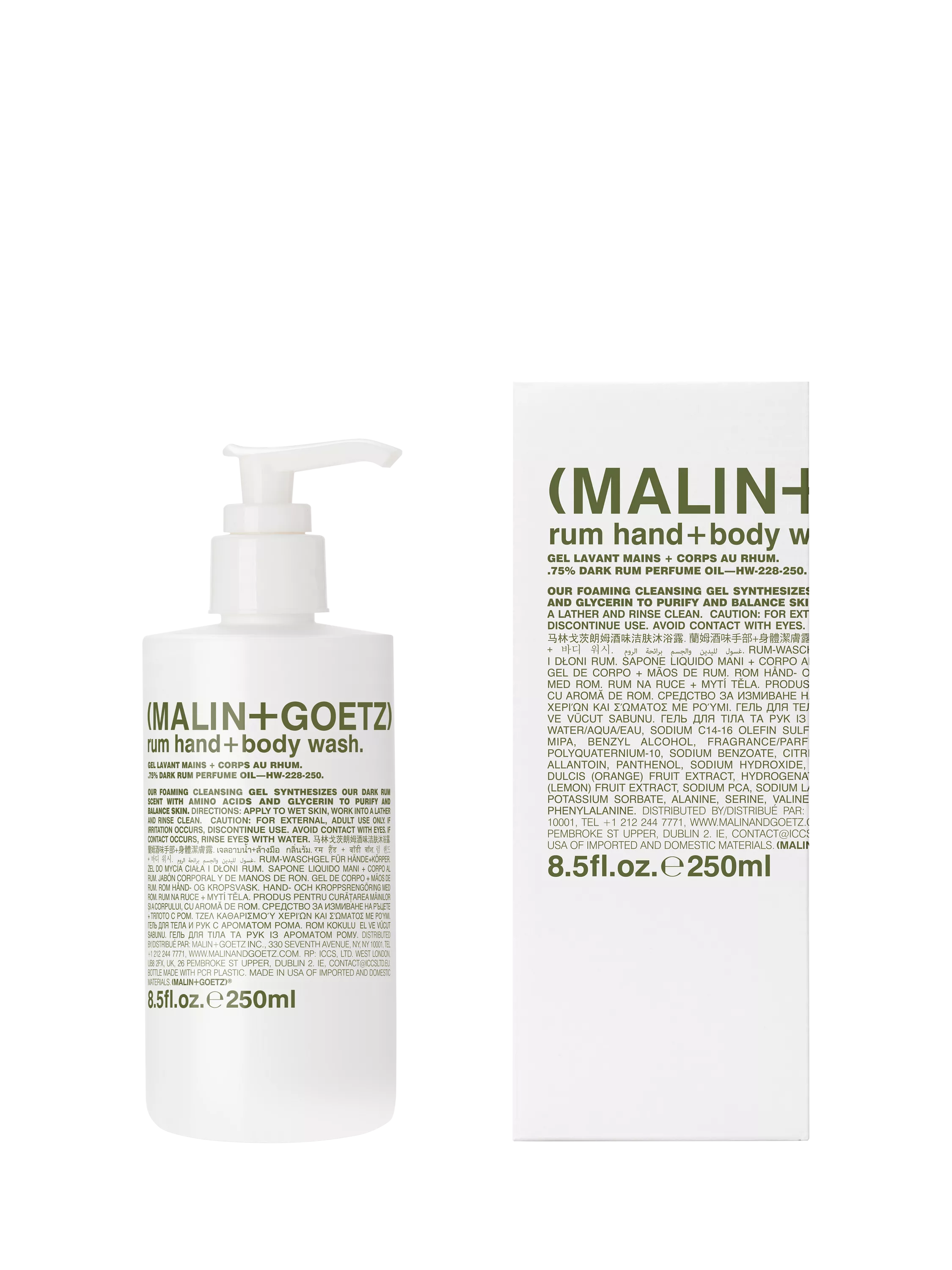 MALIN + GOETZ Rum Hand & Body Wash 250ml - British product