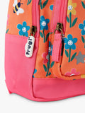 Frugi kids floral backpack in orange/multi - British product
