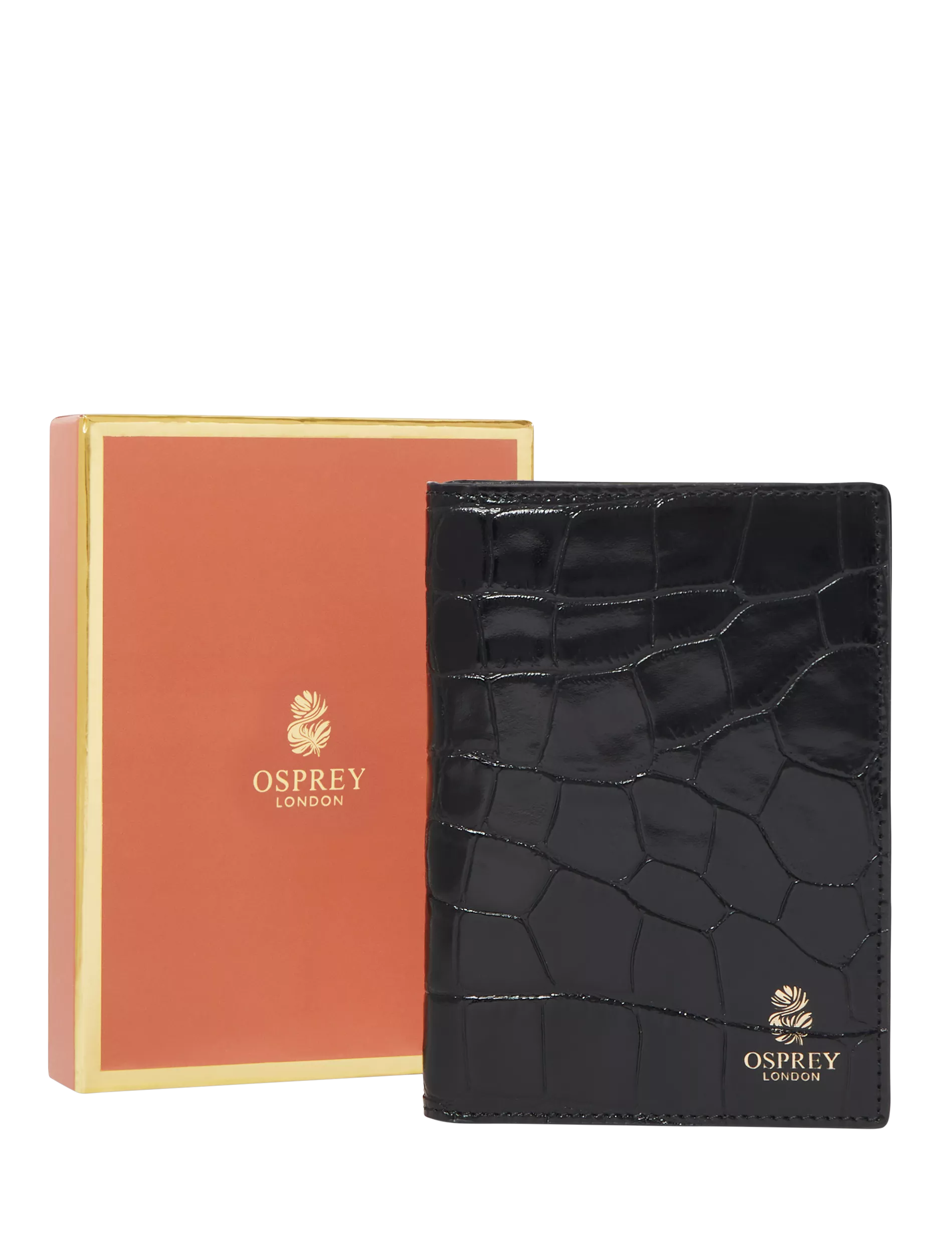 Ospey London croc leather passport cover, UK version