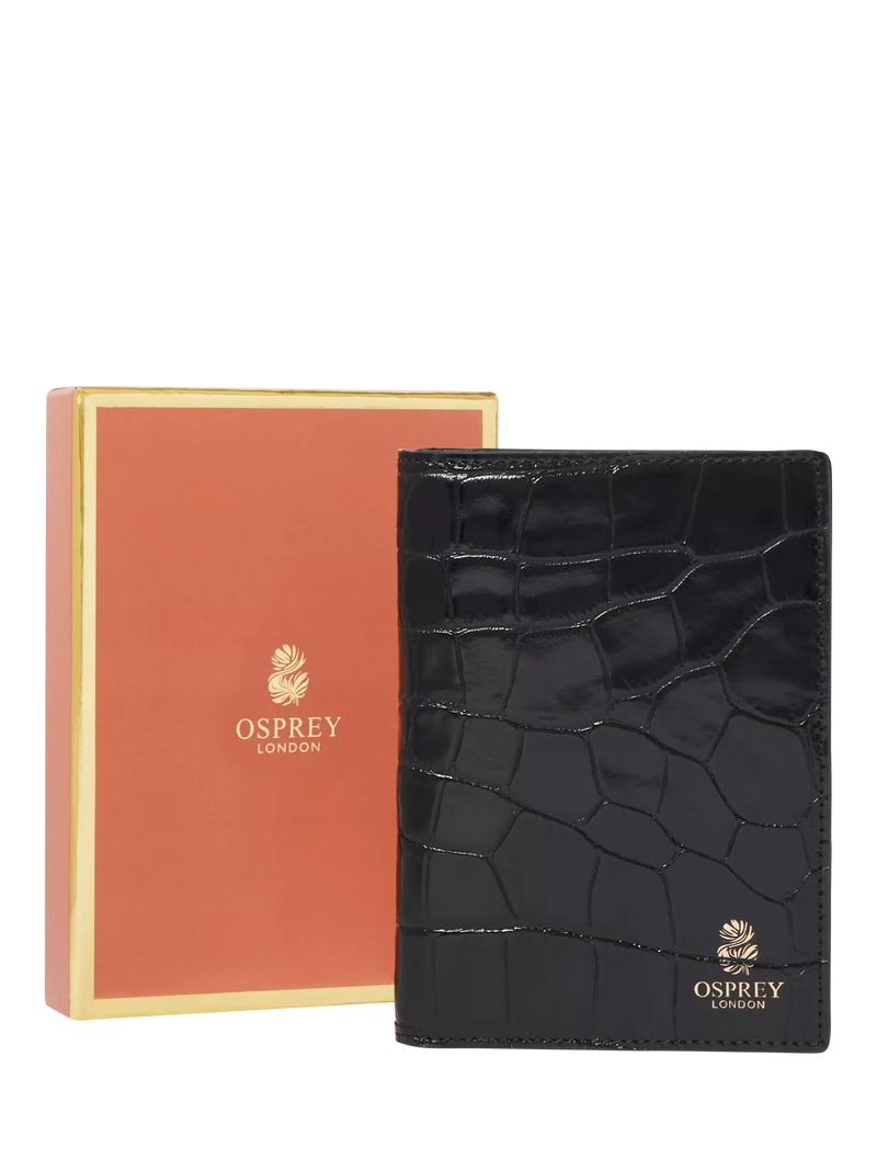 Ospey London croc leather passport cover, UK version
