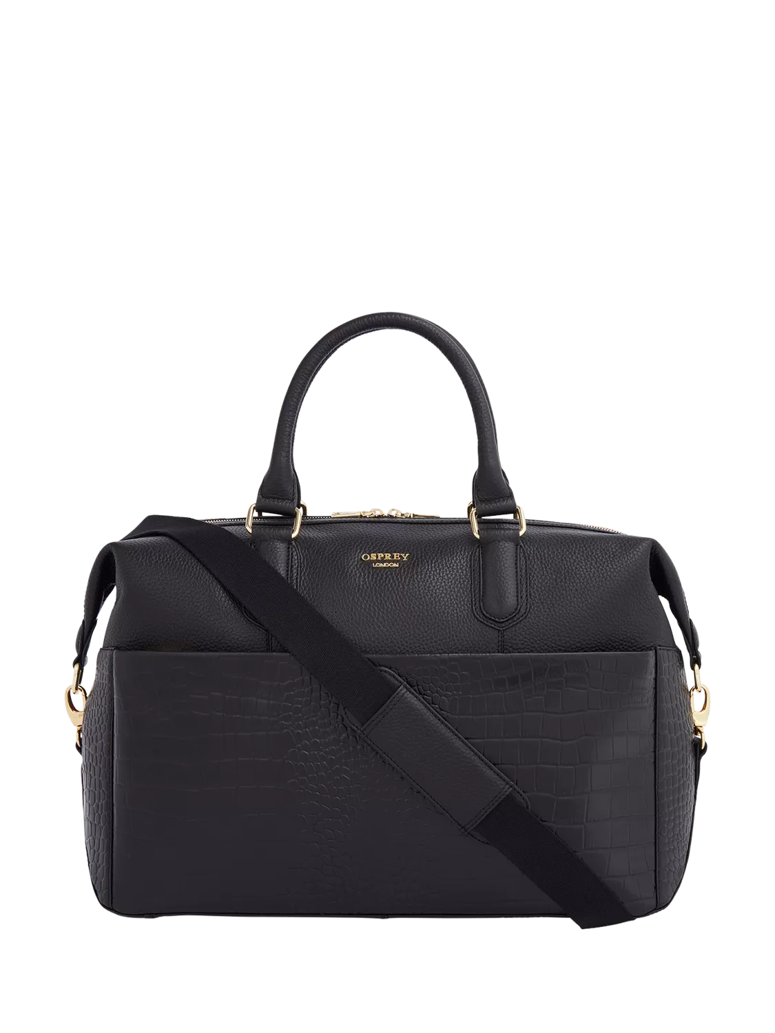 OSPREY LONDON Kellie Croc Leather Weekender Bag (British brand)
