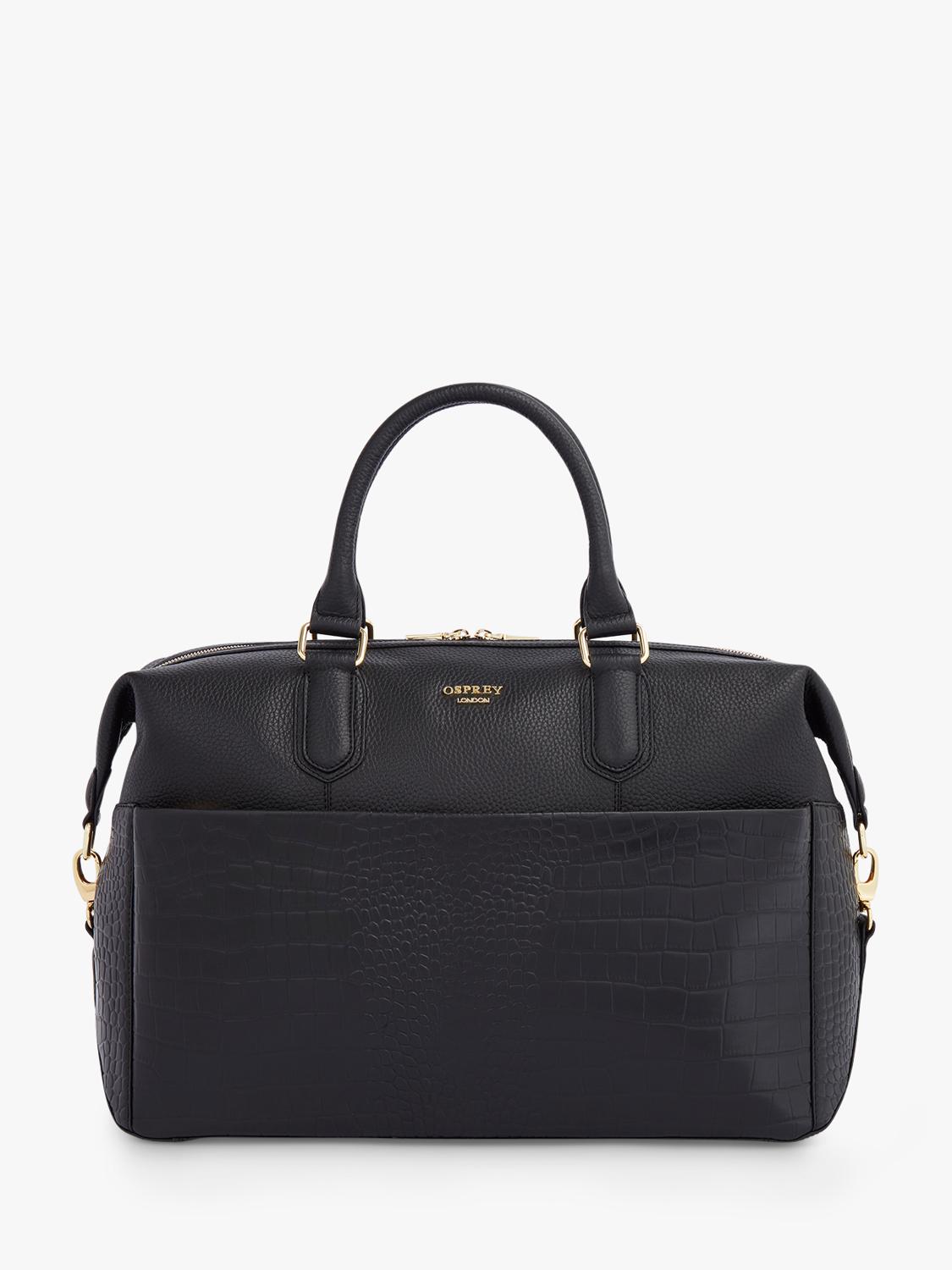 OSPREY LONDON Kellie Croc Leather Weekender Bag (British brand)