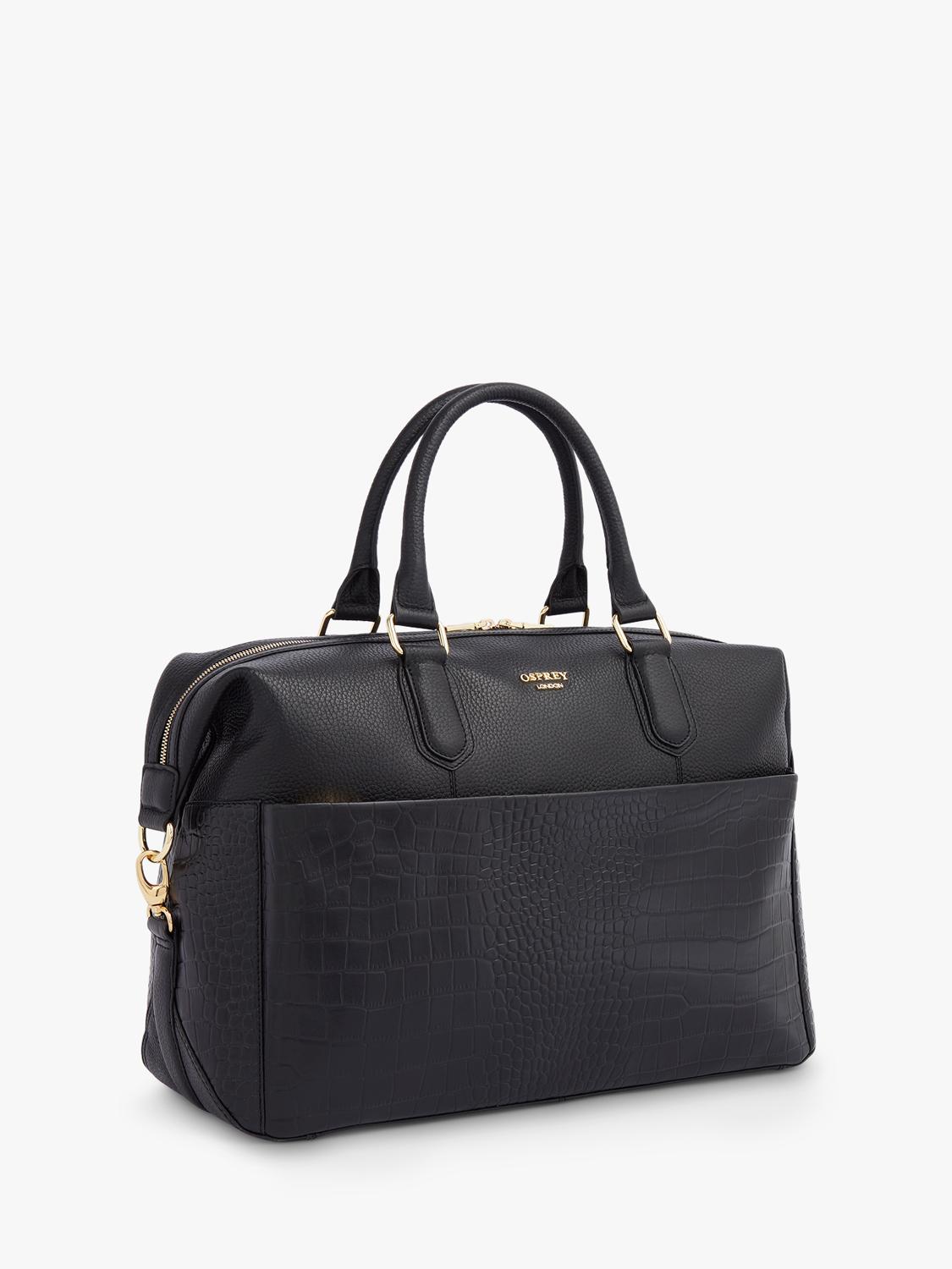 OSPREY LONDON Kellie Croc Leather Weekender Bag (British brand)