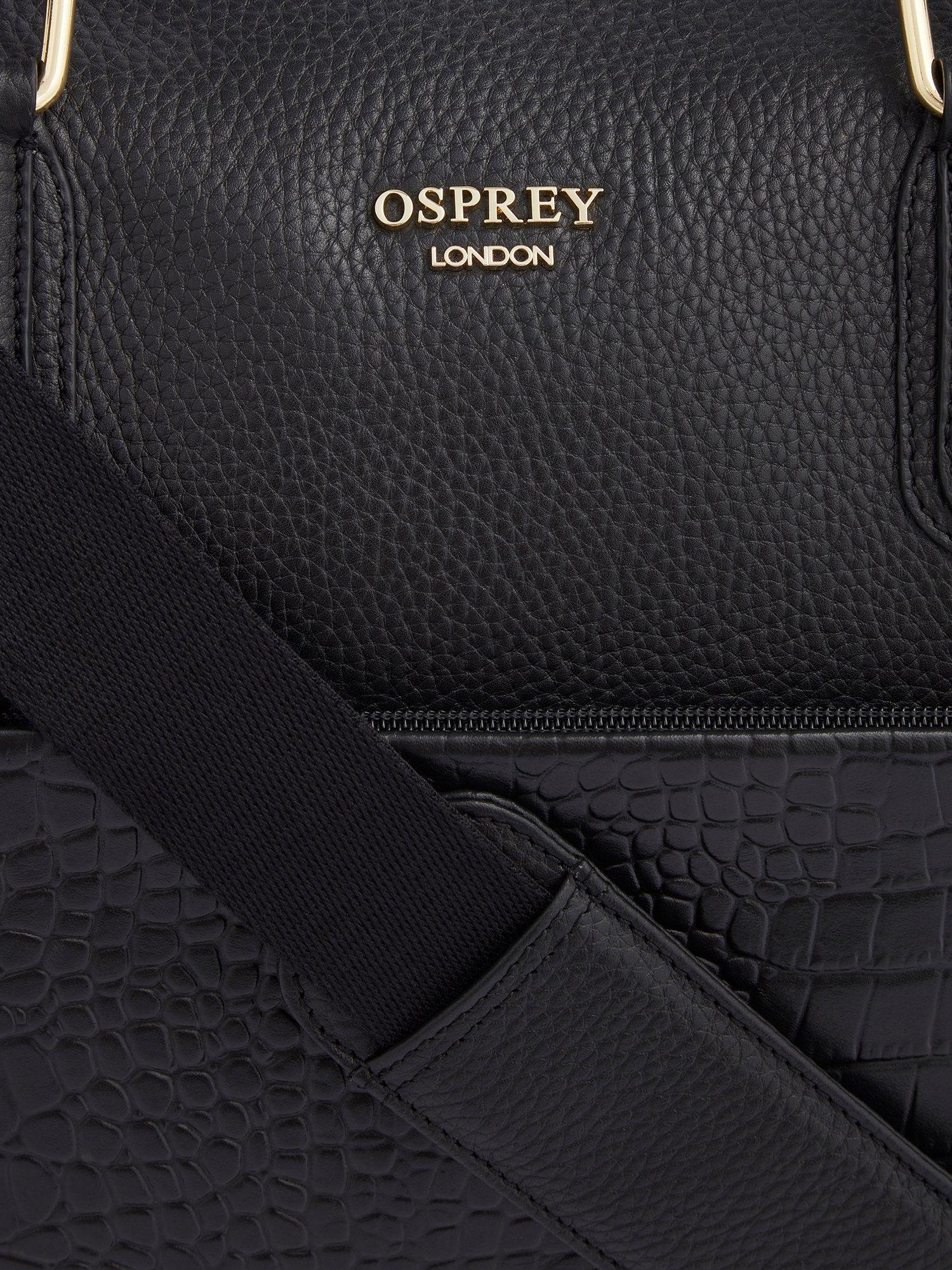 OSPREY LONDON Kellie Croc Leather Weekender Bag (British brand)