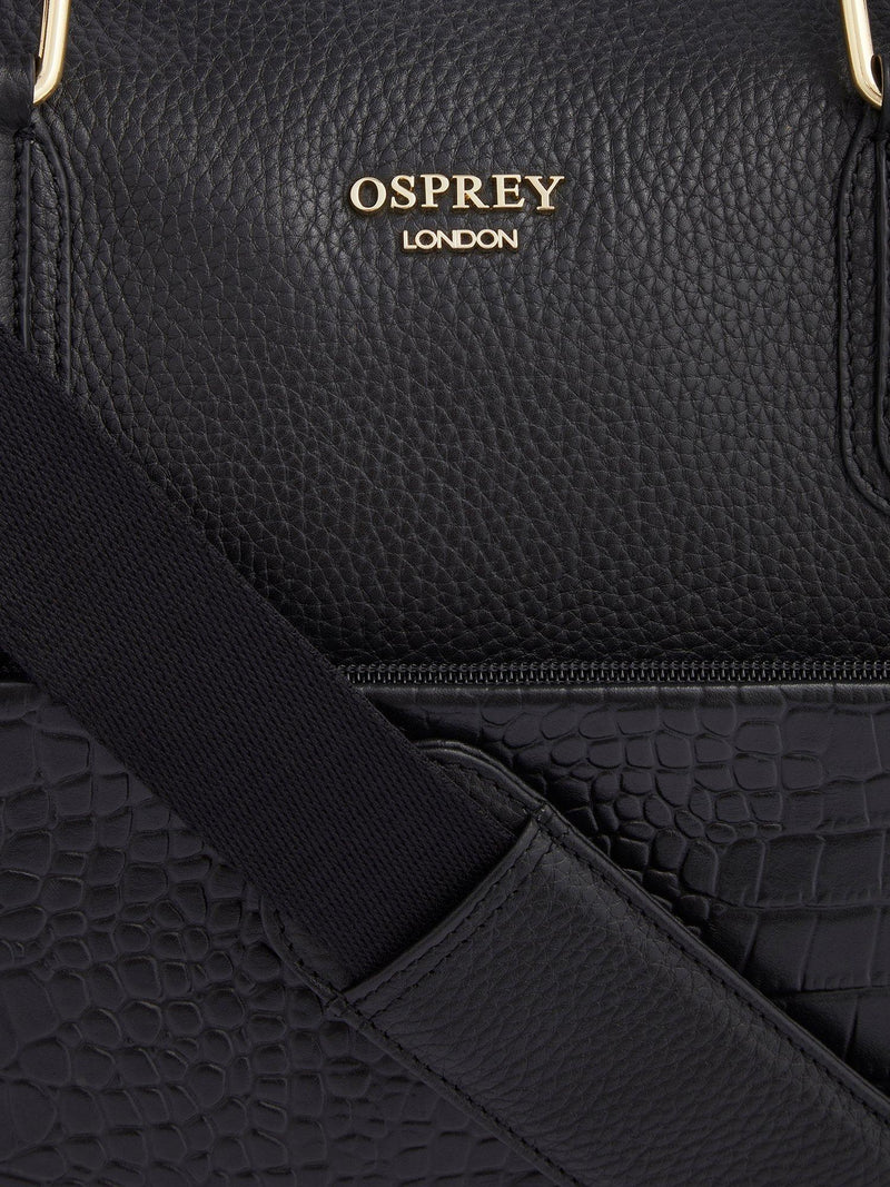 OSPREY LONDON Kellie Croc Leather Weekender Bag (British brand)