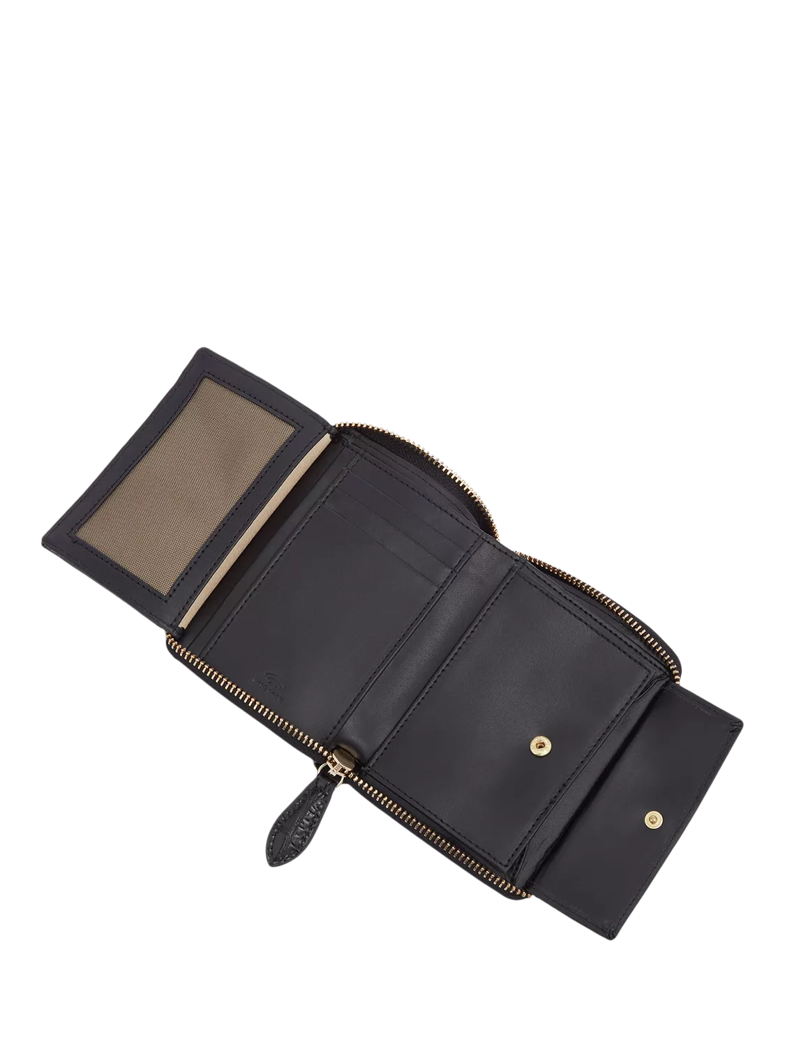 OSPREY LONDON Wentworth croc leather zip purse, black - British product